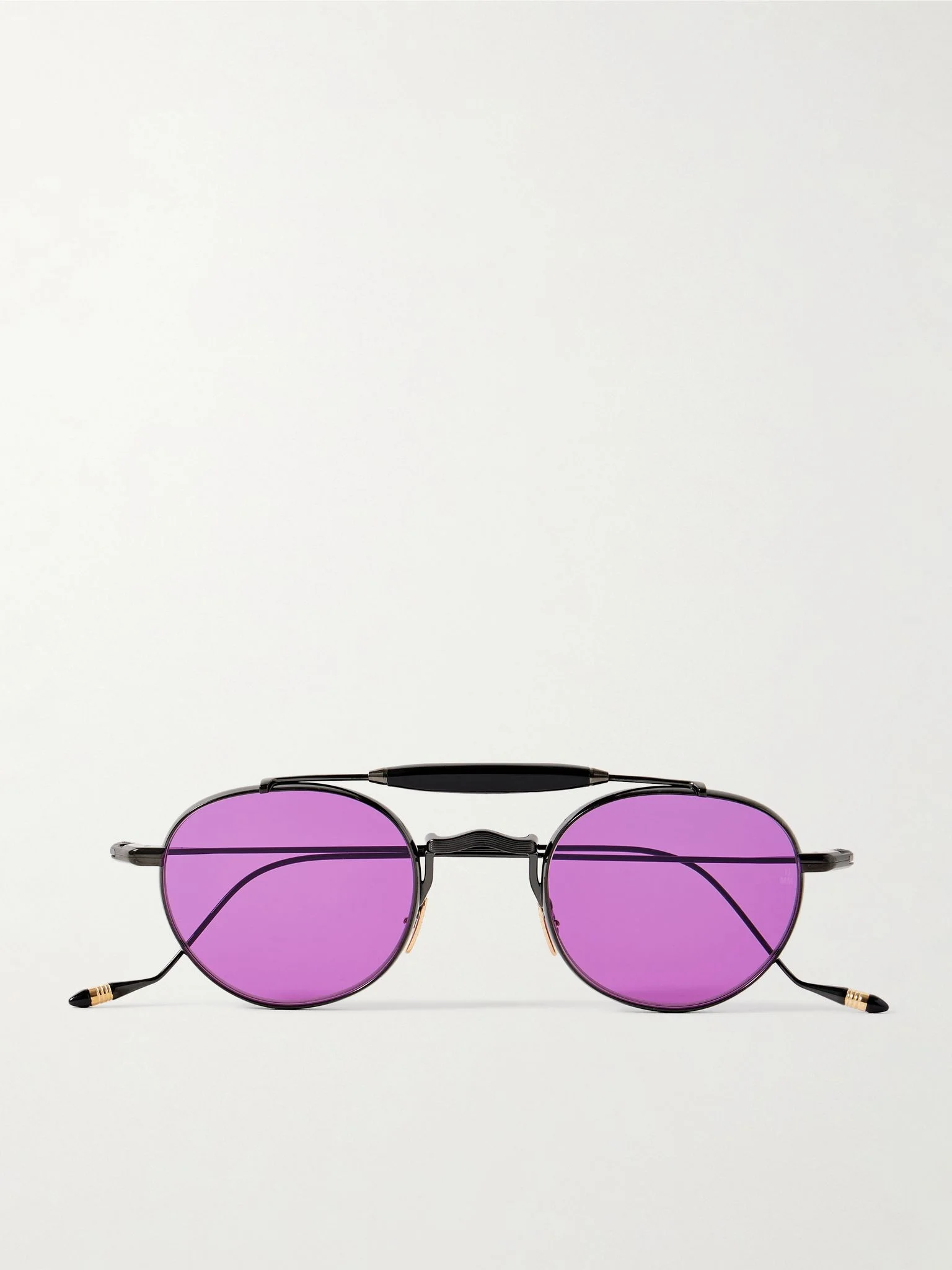 Dasan round-frame beta-titanium sunglasses Black - 1
