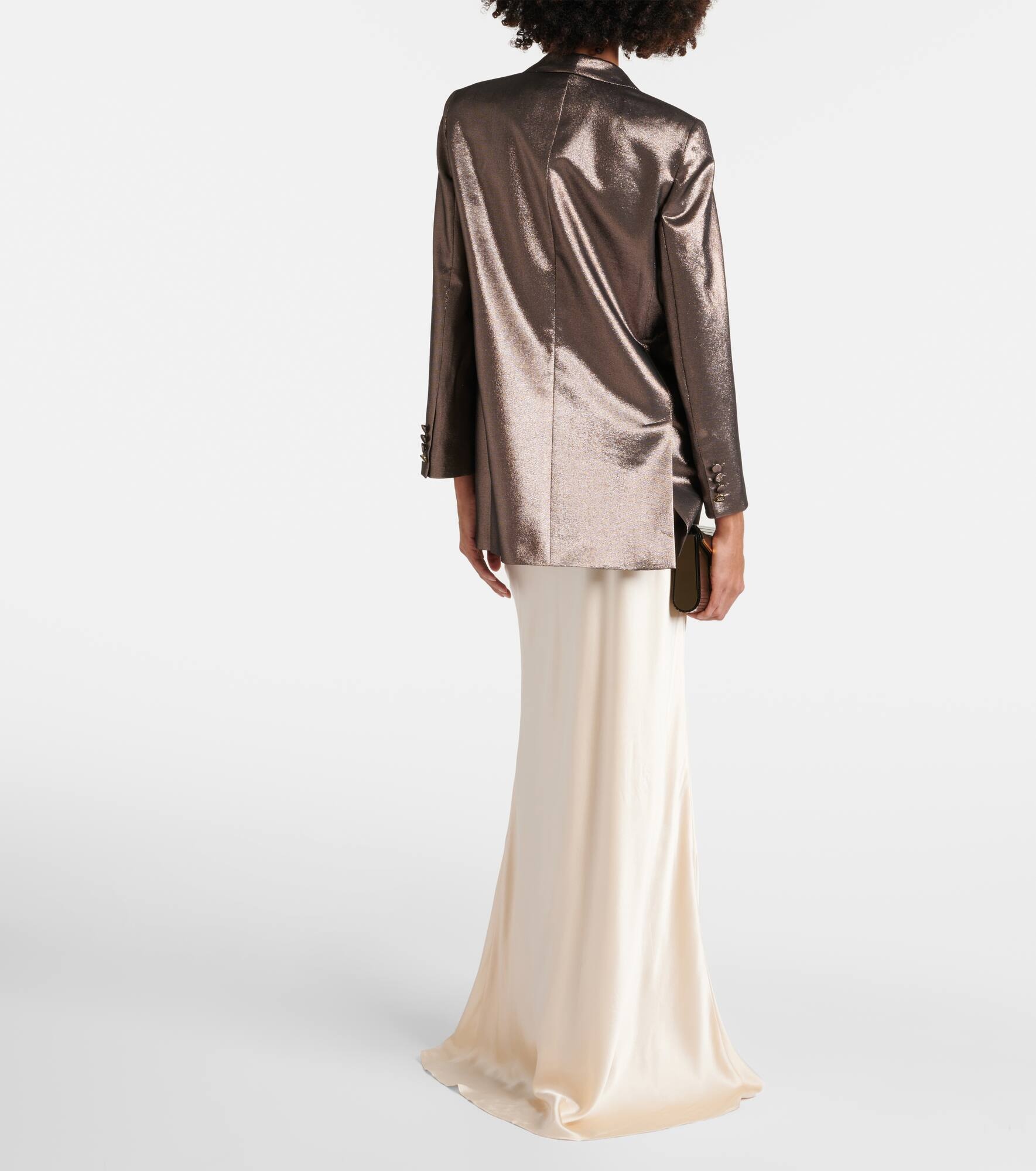 Edro silk-blend lamé blazer - 3