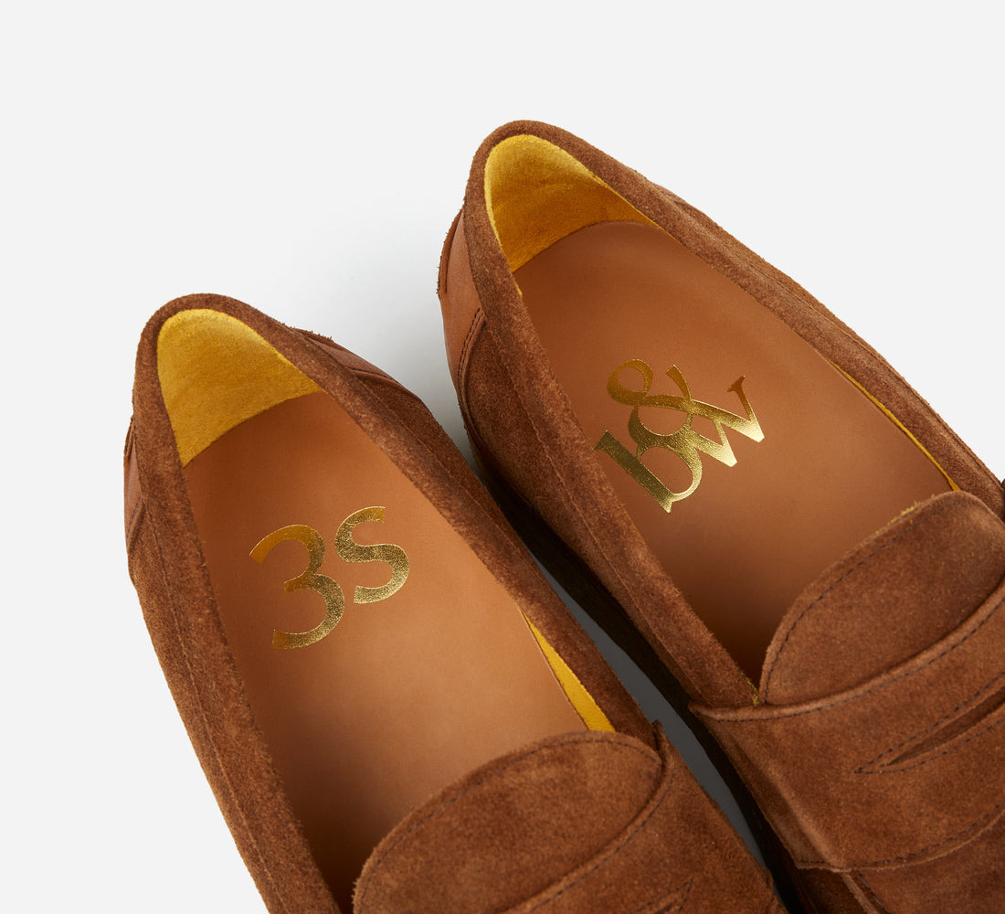 Crepe Wedge Loafer - Tan Snuff Suede - 5