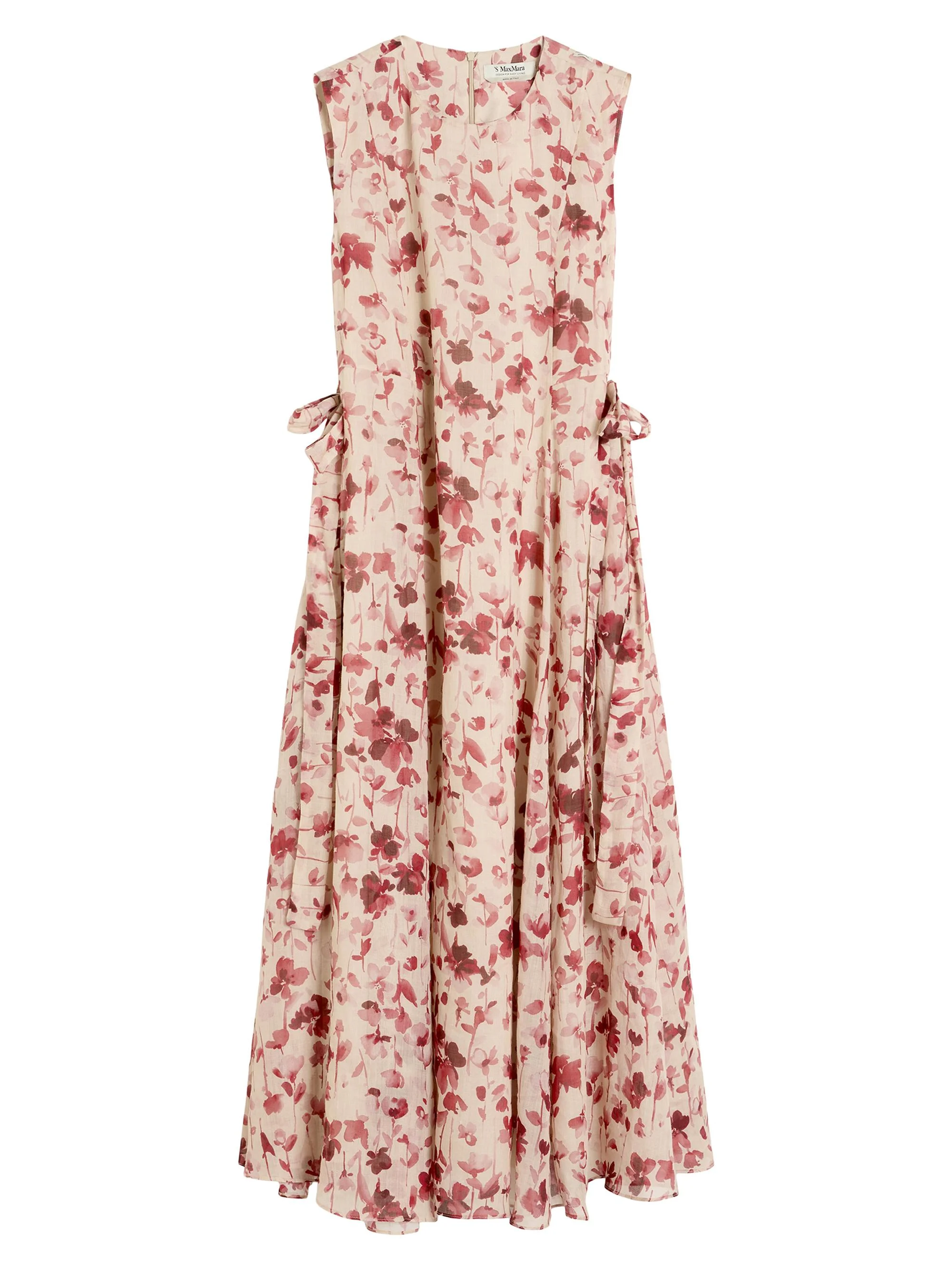 Women's Printed Ramie Canvas Dress - Pink - 1