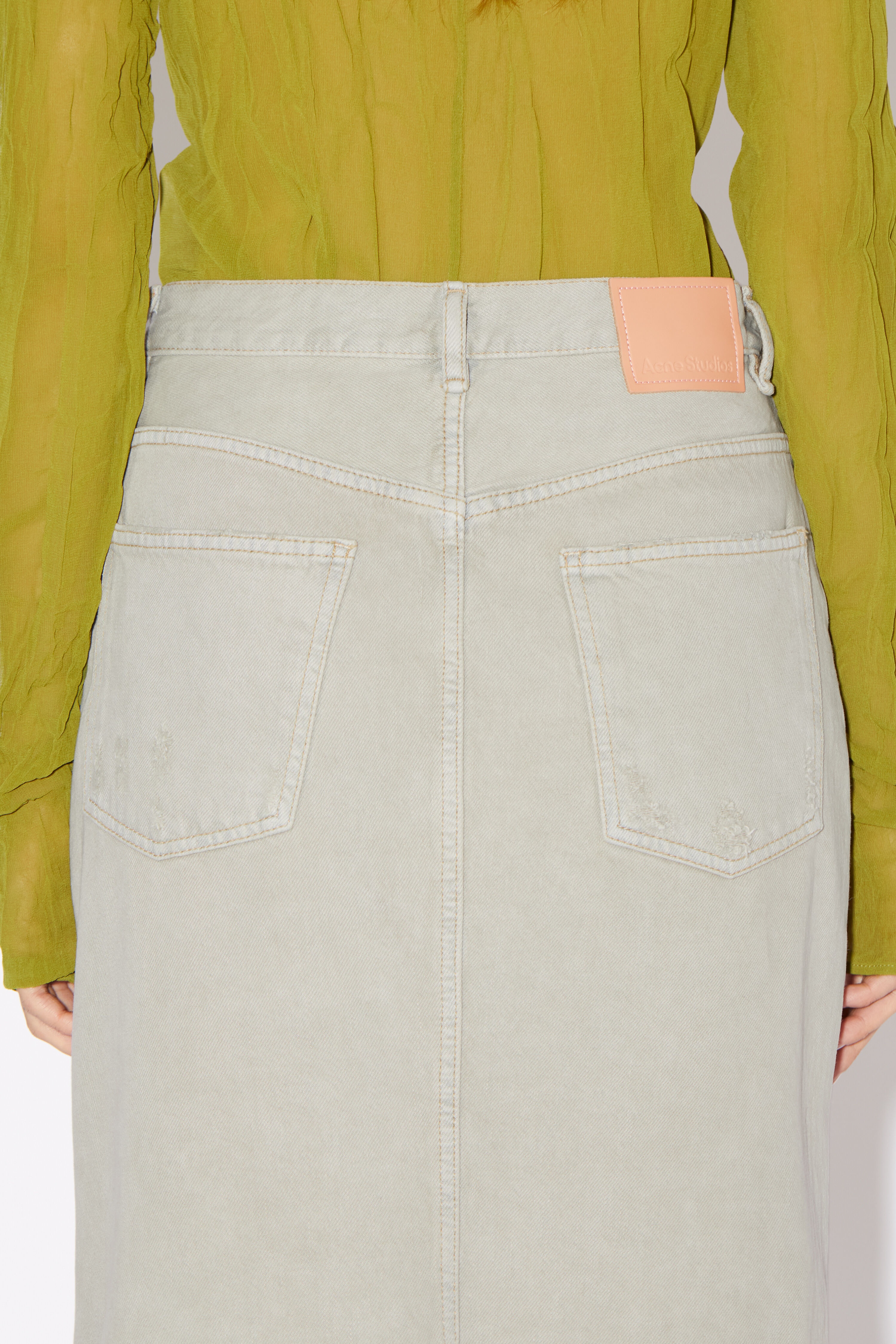 Distressed denim skirt - Beige/grey - 7