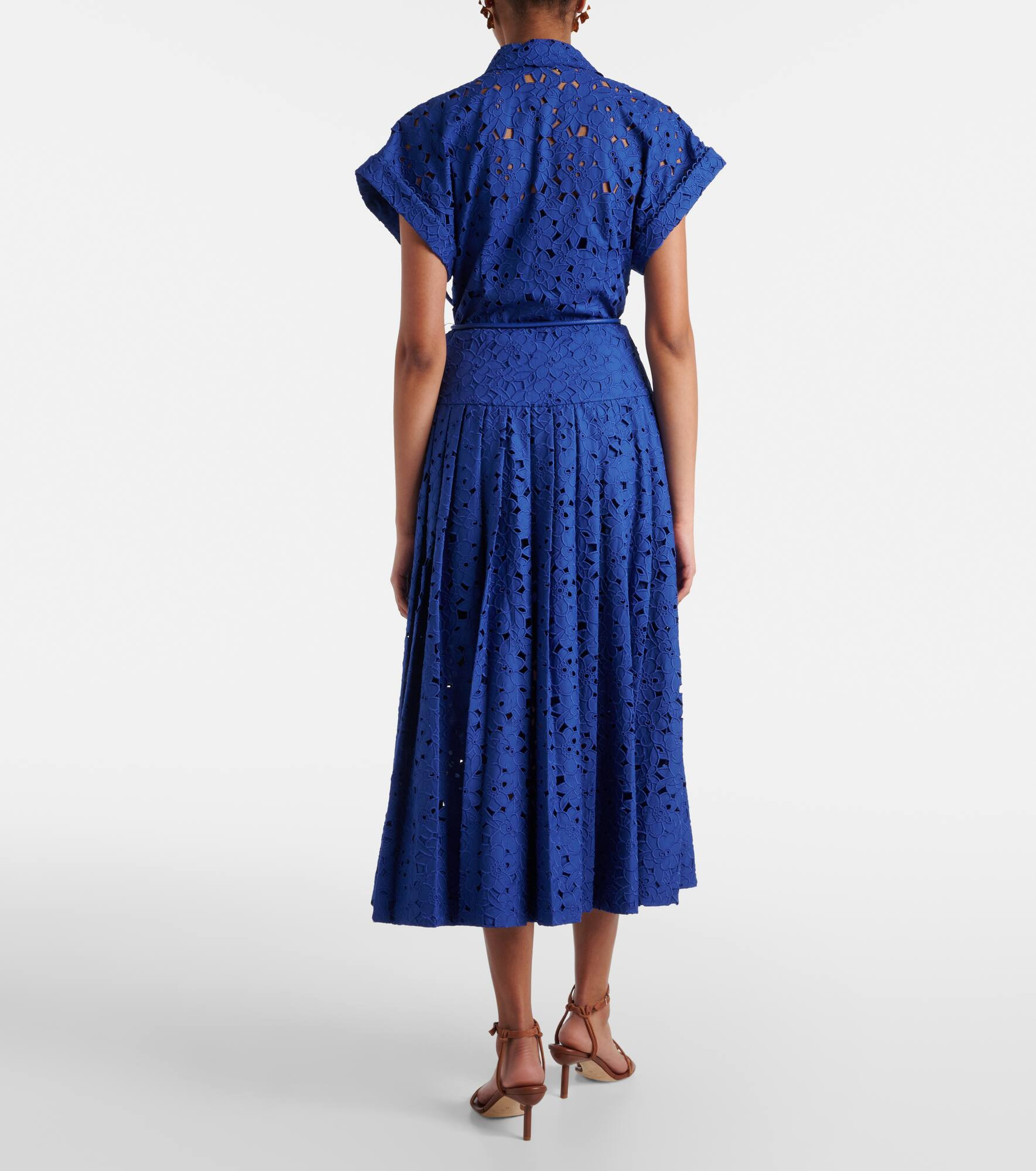 Floral cotton lace shirt dress - 3
