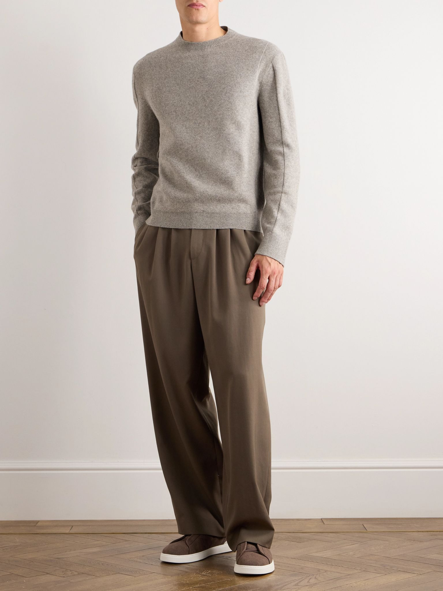 Wool and Cashmere-Blend Sweater Gray - 2