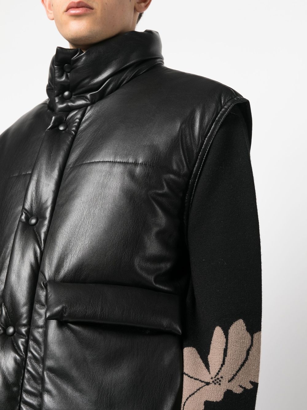 Jovan faux-leather puffer gilet - 4