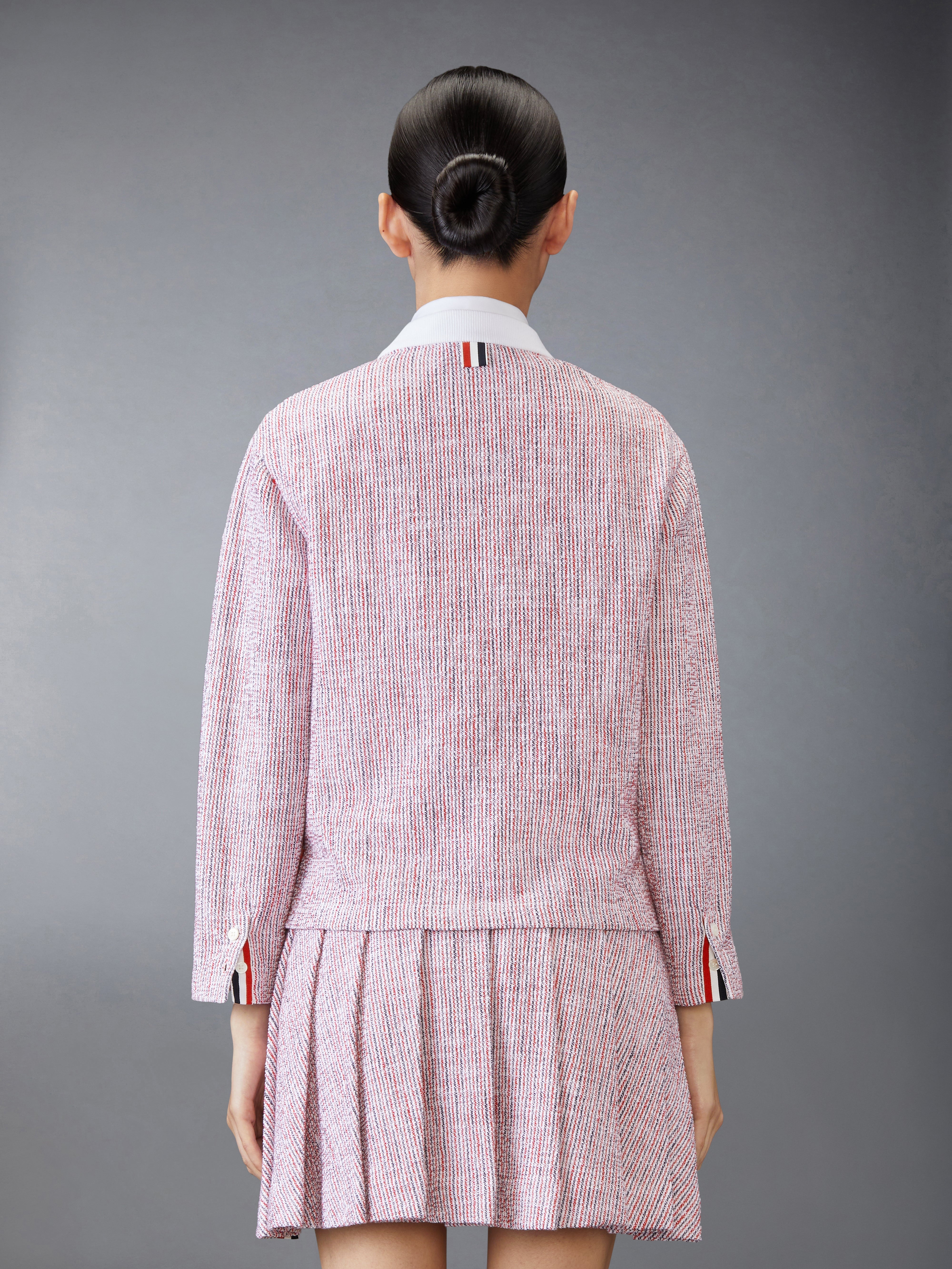COTTON TWEED CREW NECK CARDIGAN - 3