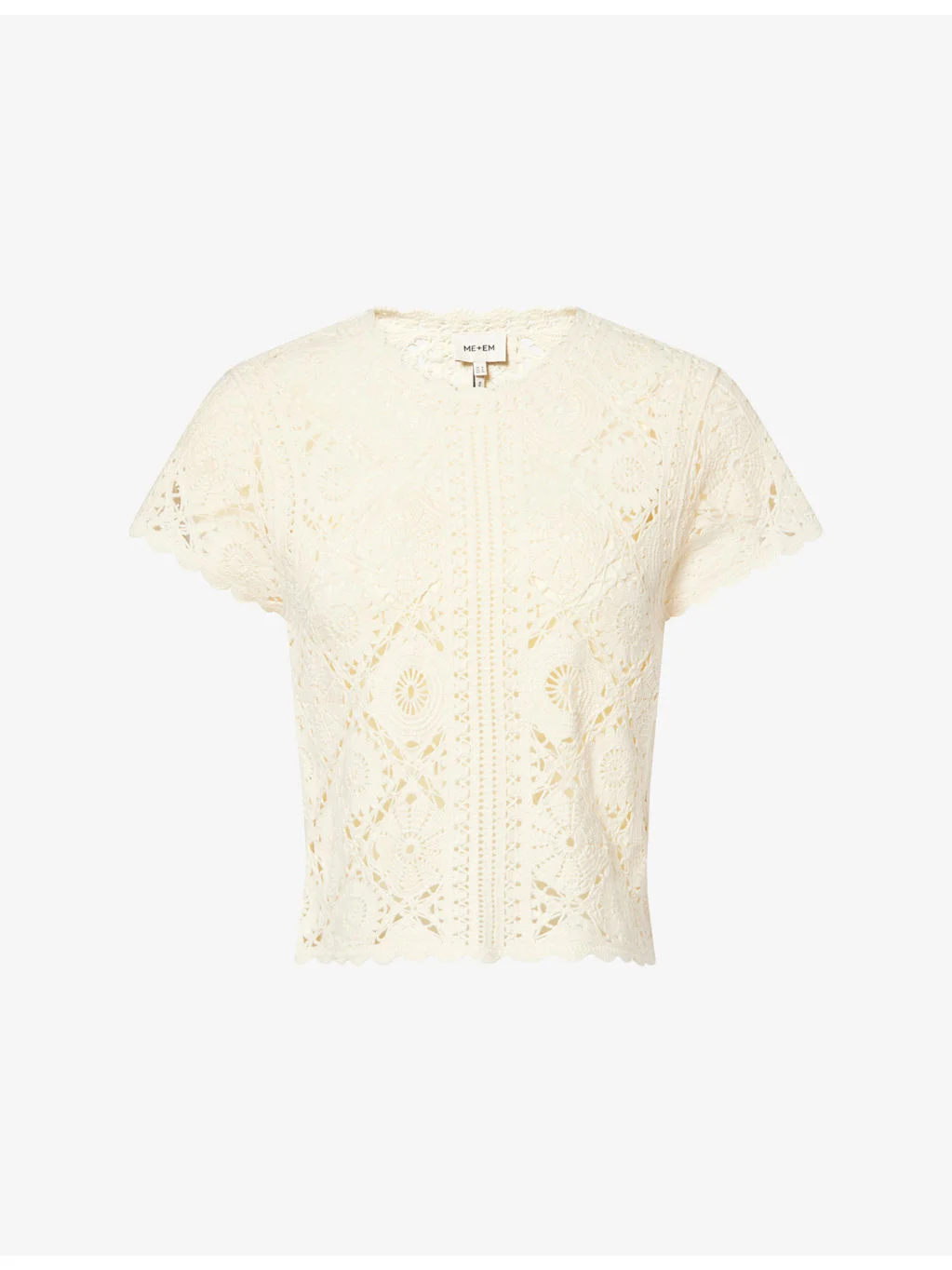 Open-Knit Crochet Cotton Top - 1