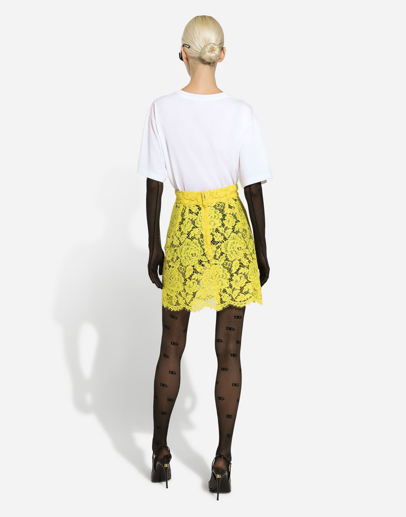 Branded floral cordonetto lace miniskirt 3