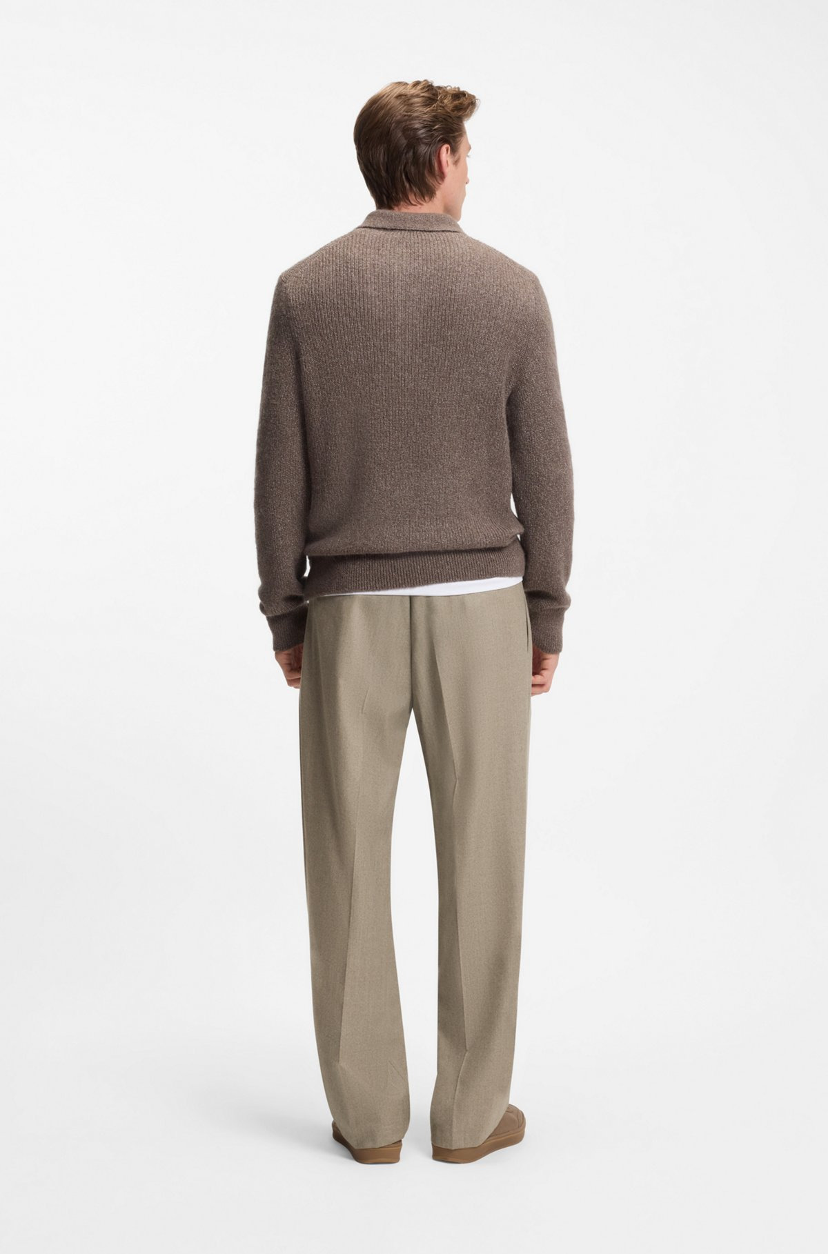 BECKHAM X BOSS RELAXED-FIT TROUSERS IN VIRGIN WOOL - 4