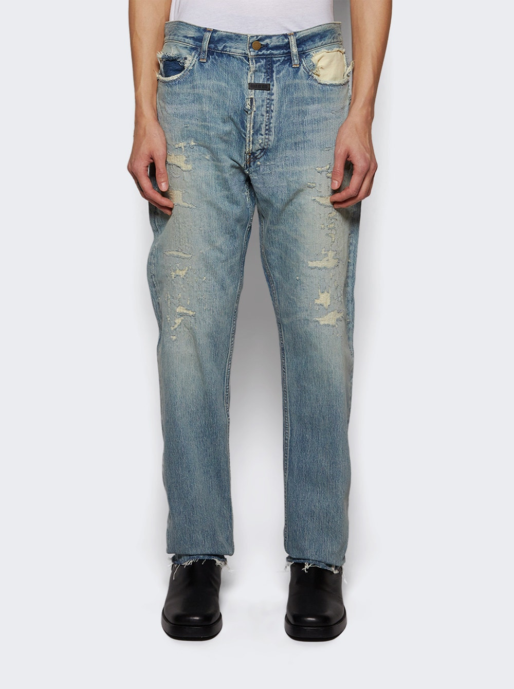 5 Pocket Straight Leg Repaired Indigo - 2