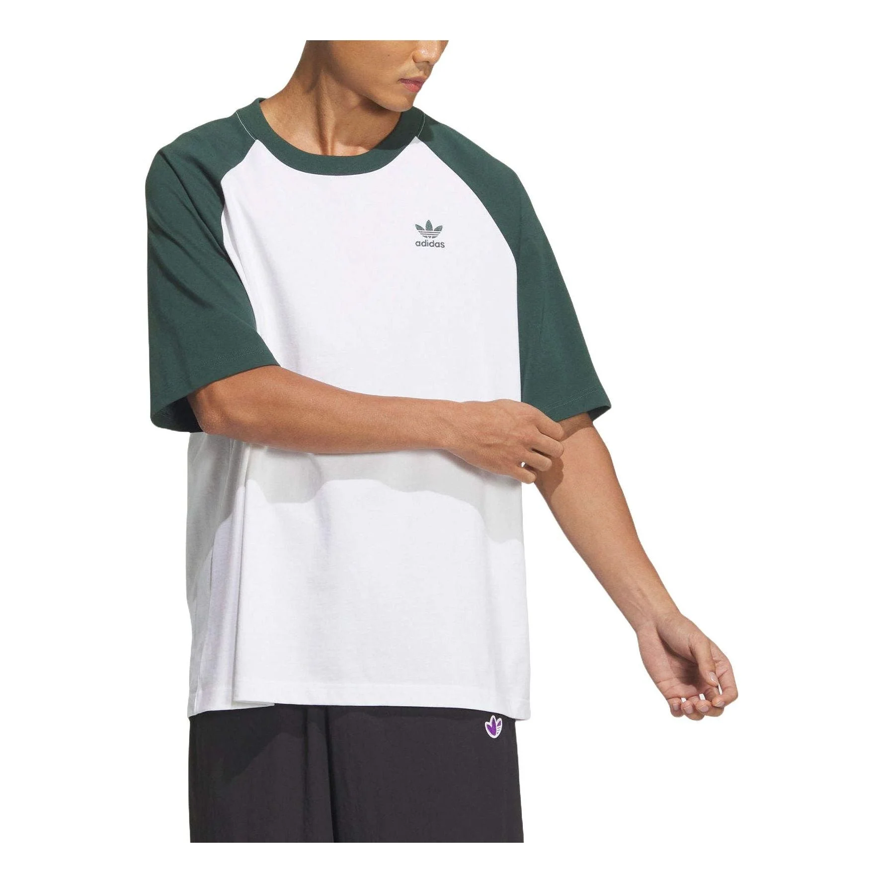 adidas Adicolor Raglan T-shirt 'White Green' JM7264 - 1