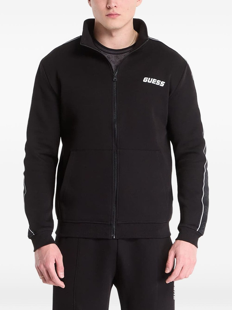 logo-tape zip-up sweatshirt 1