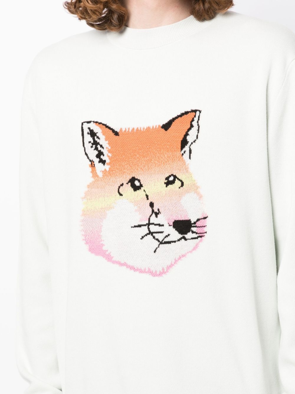 Fox round-neck cotton jumper - 5