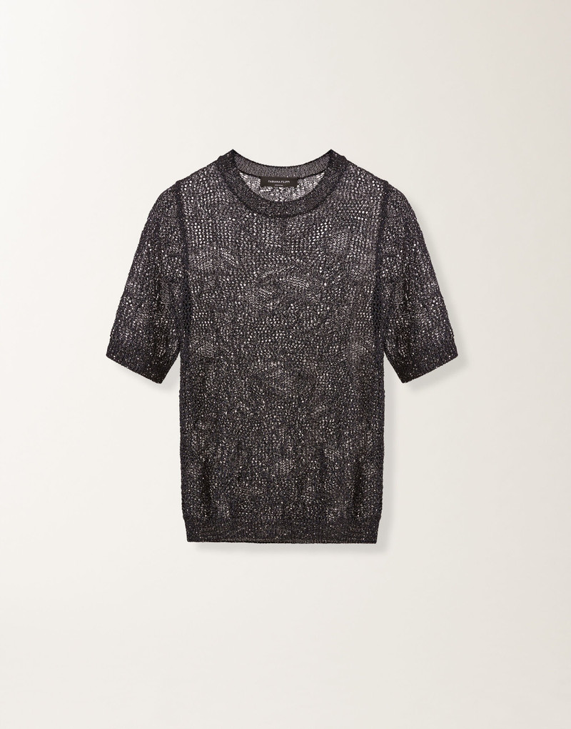 Sweater in midnight blue micro sequins 1