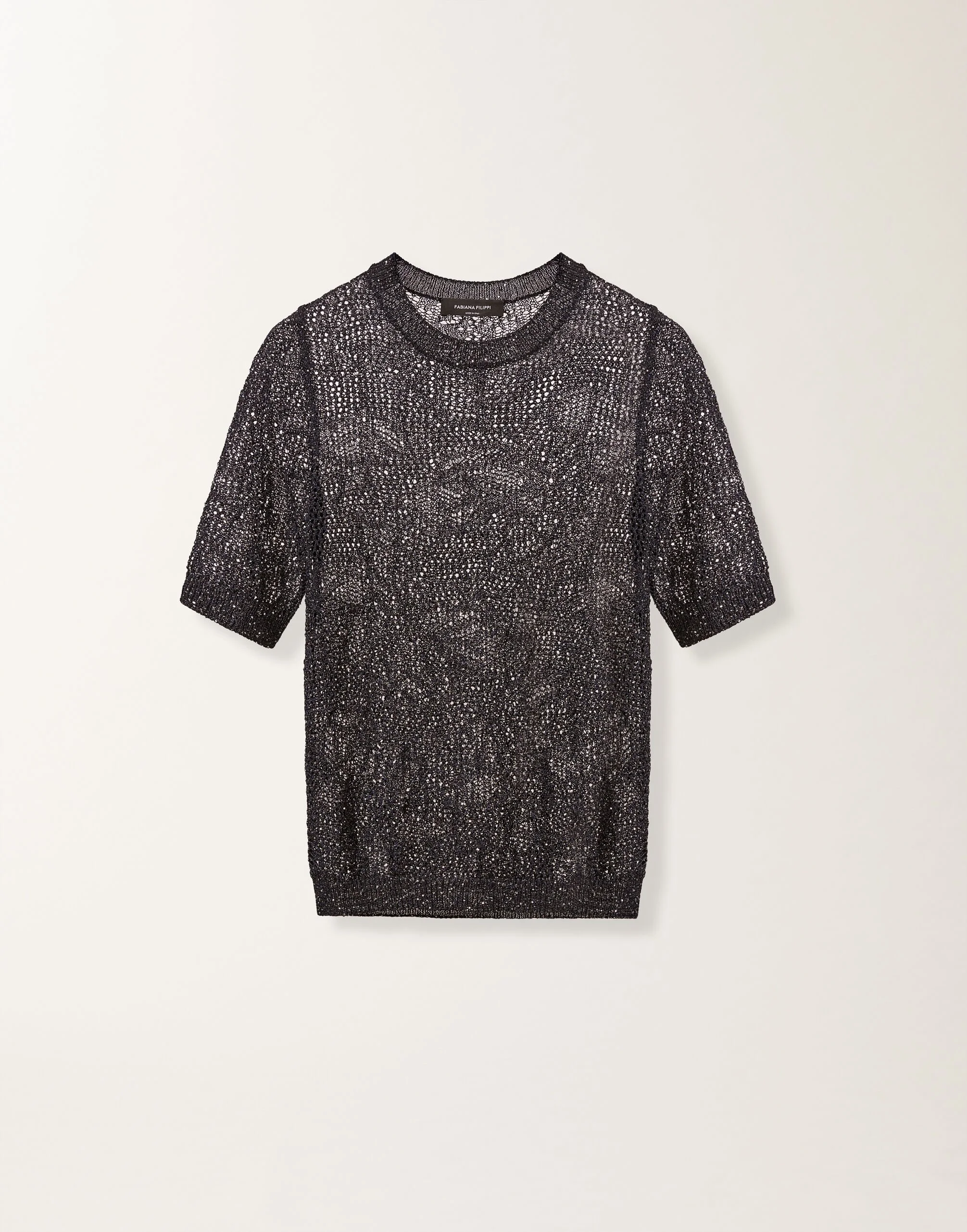 Sweater in midnight blue micro sequins - 1