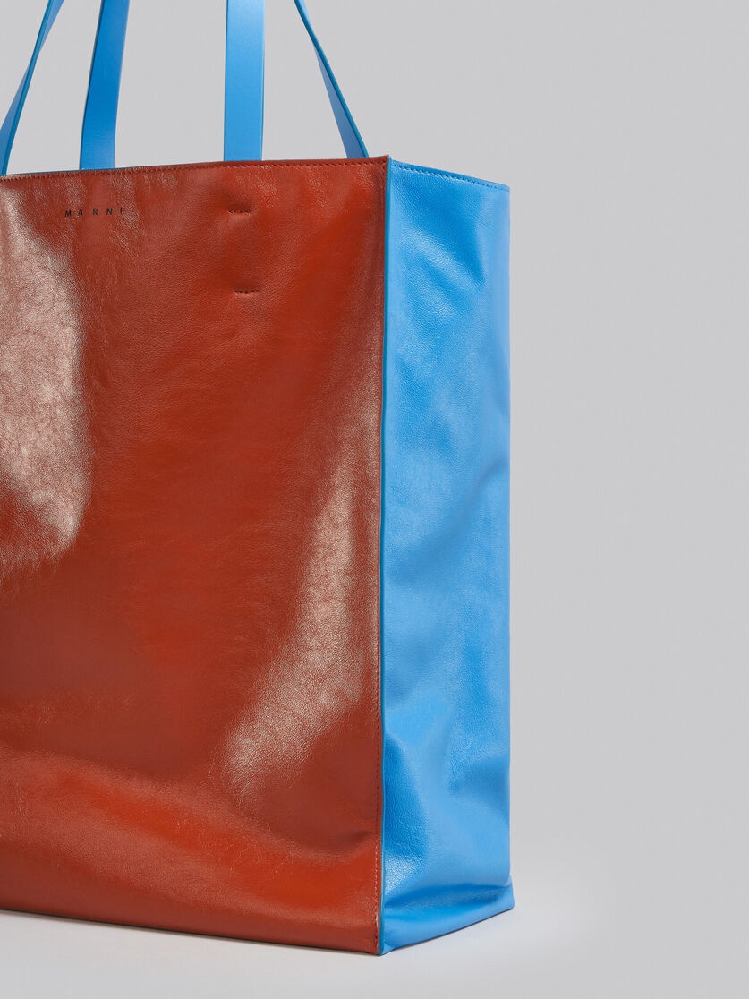 MUSEO SOFT LARGE BAG IN BROWN AND BLUE LEATHER - 5