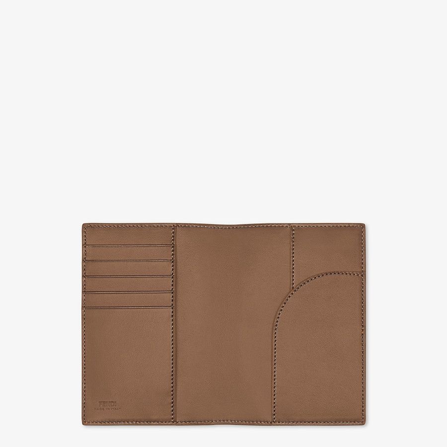 Brown leather passport cover - 3