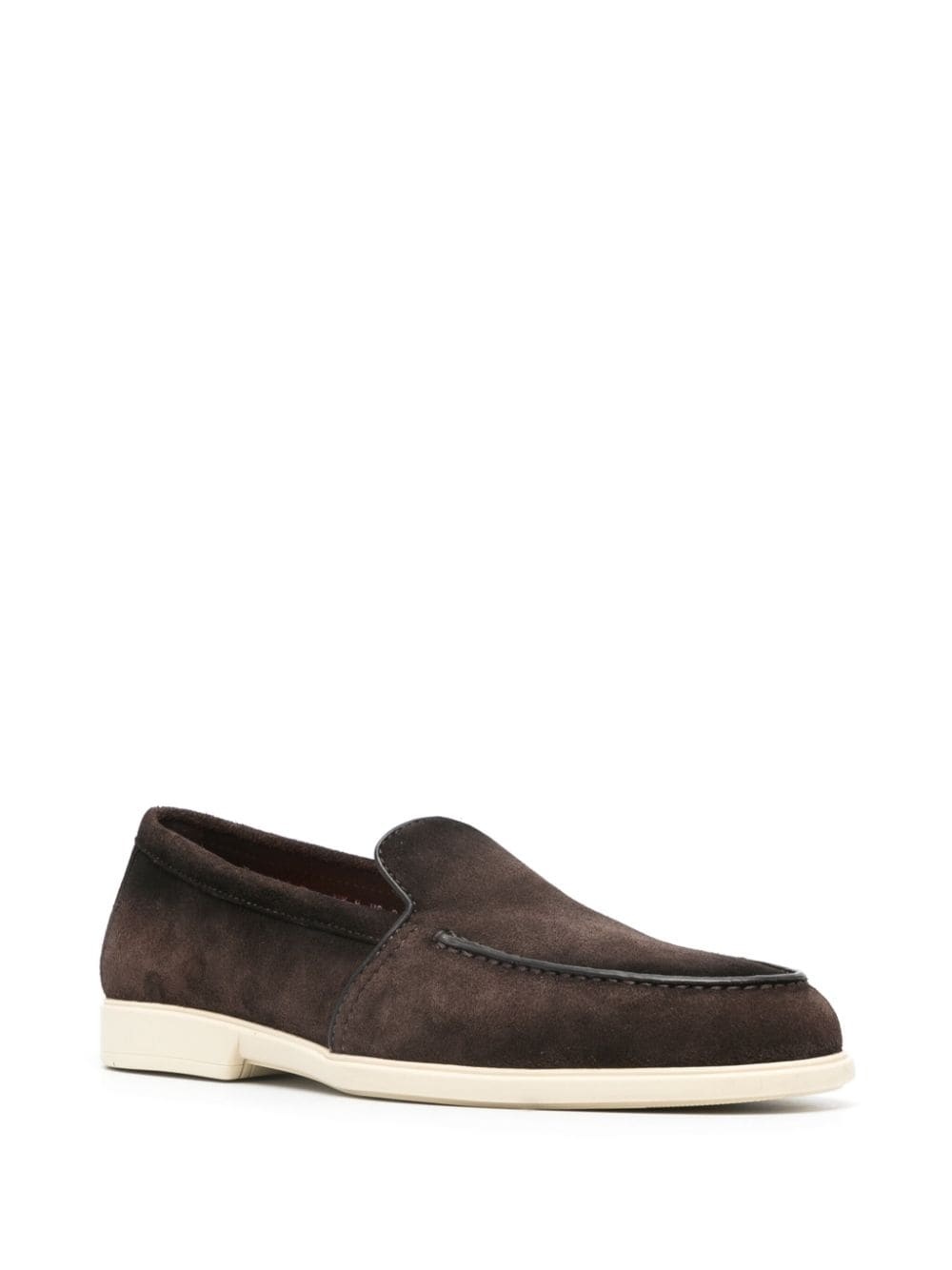 round-toe suede loafers - 2