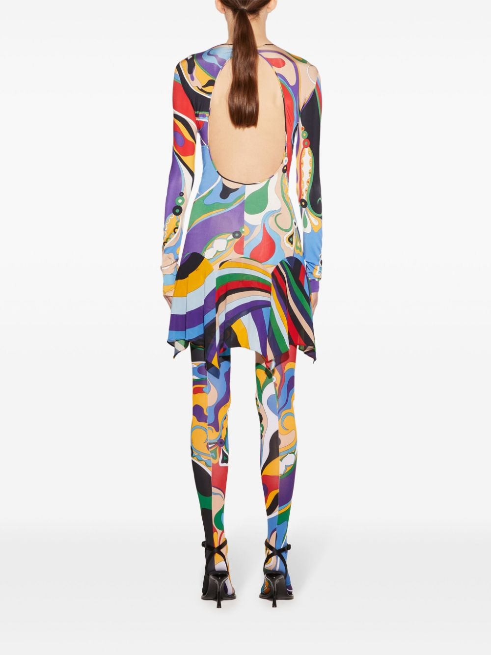 Orchidee-print mini dress - 4
