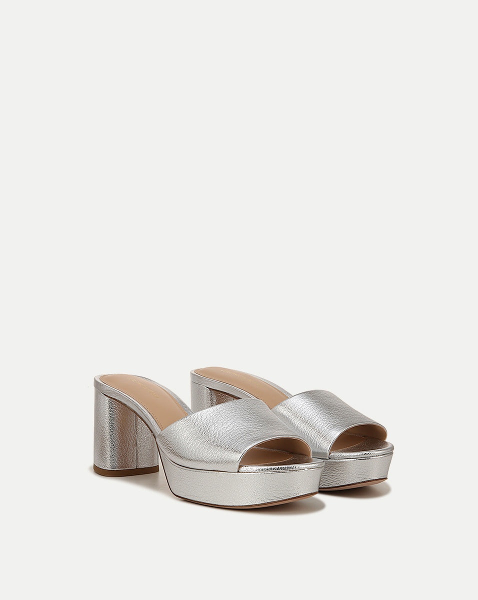 DALI METALLIC LEATHER BLOCK-HEEL SANDAL - 2