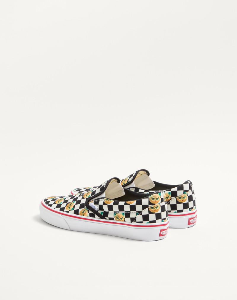 Valentino VALENTINO GARAVANI AND VANS SLIP-ON SNEAKER IN FABRIC WITH LE CHAT DE LA MAISON PRINT AND VLOGO CHEC outlook