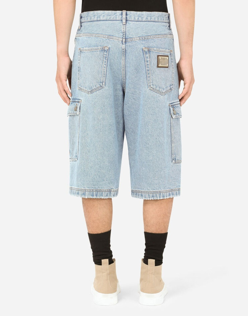 Light blue denim cargo shorts 3
