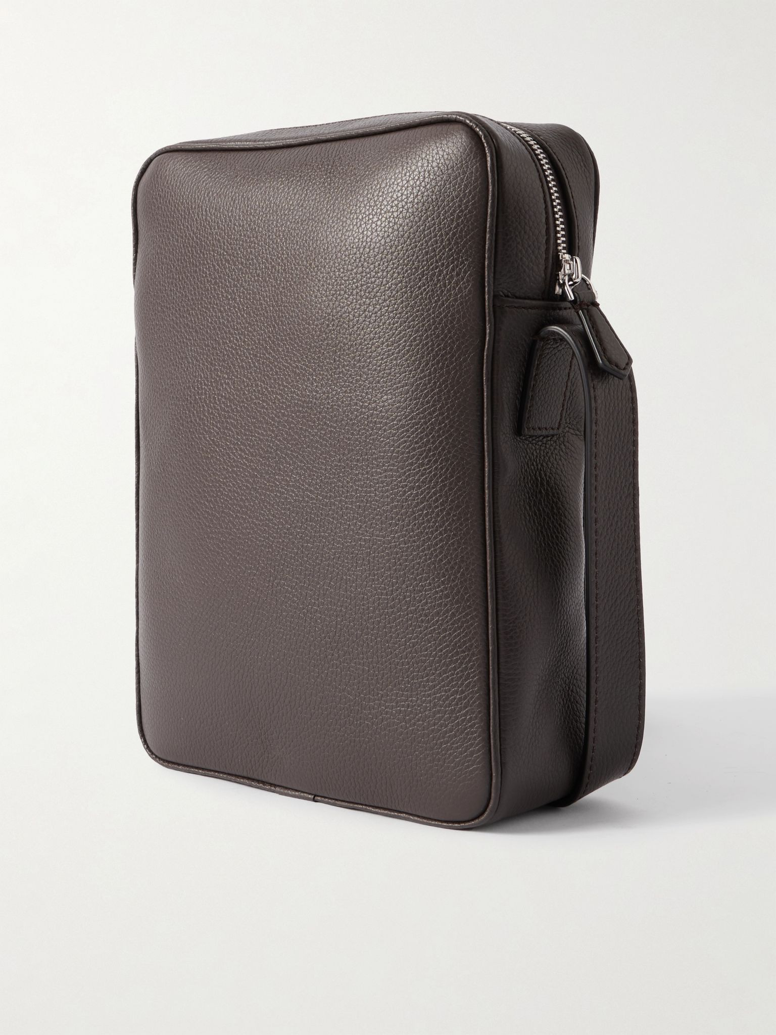 North South Full-Grain Leather Messenger Bag Brown - 3