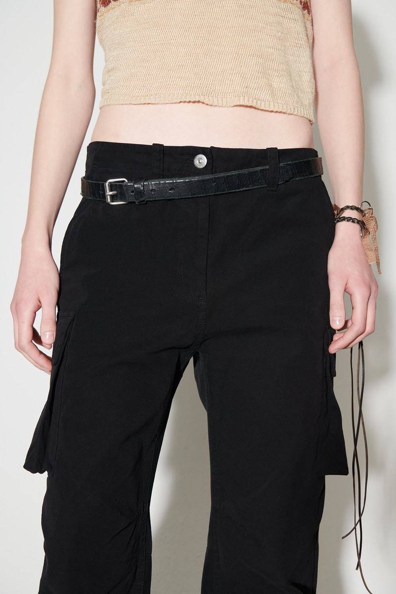 3 cm Belt Laser Crack Black Leather. 4