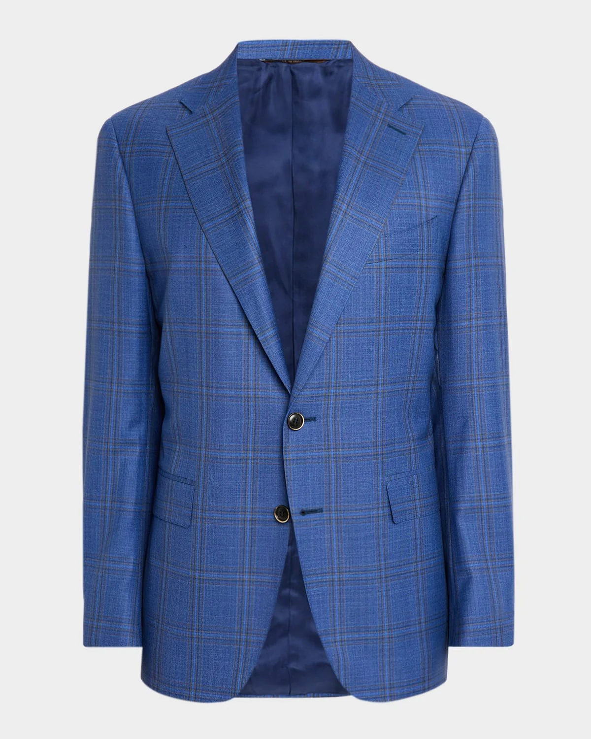 Men's Plaid Wool Single-Breasted Sport Coat - 1