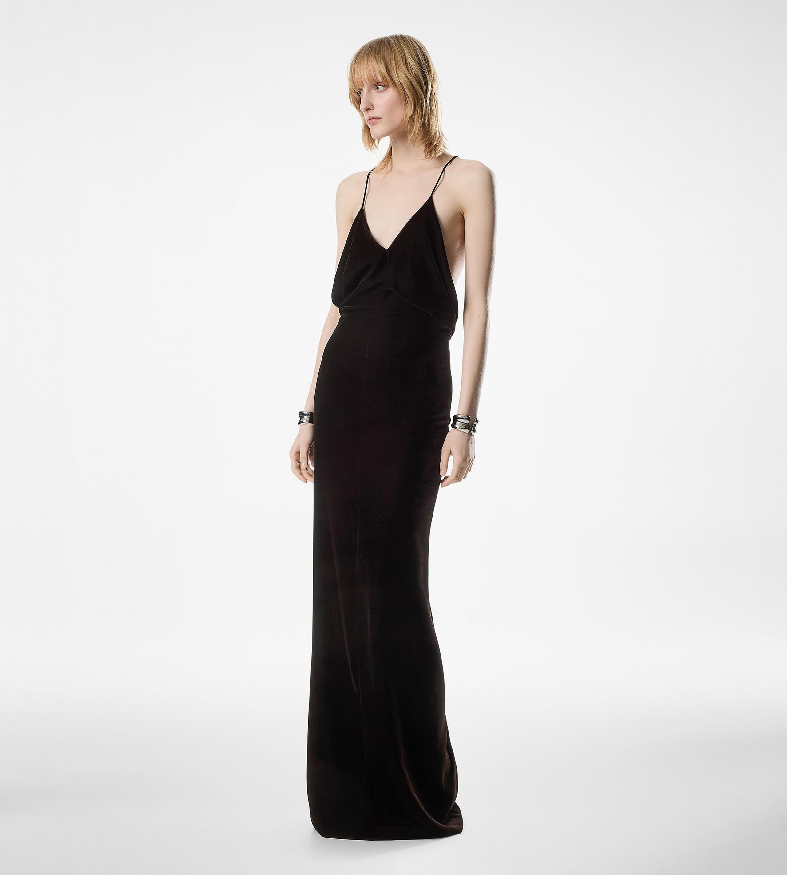 V-NECK EVENING DRESS WITH CUT OUT - 2