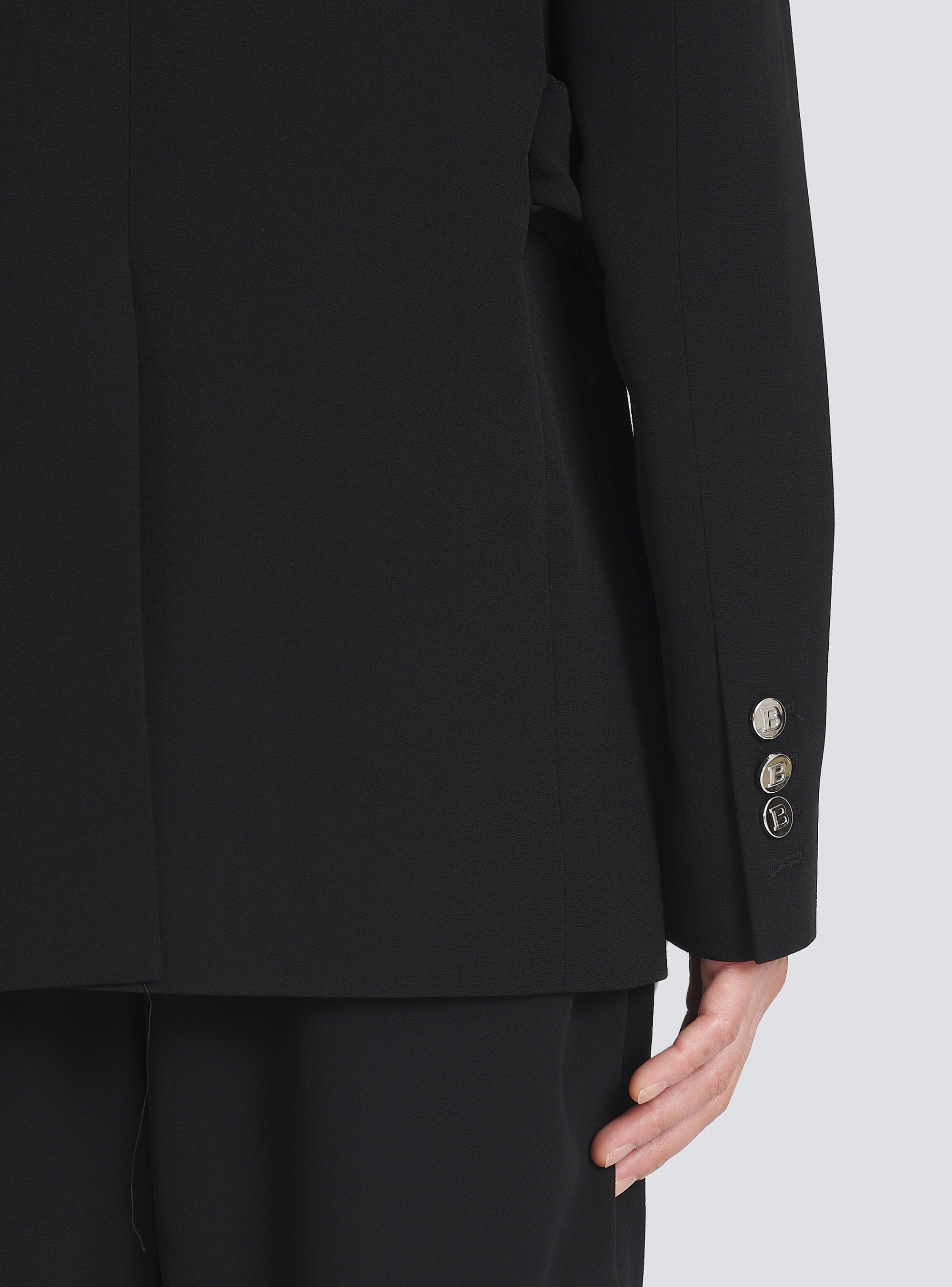eco-designed crepe blazer withsatin collar - 7