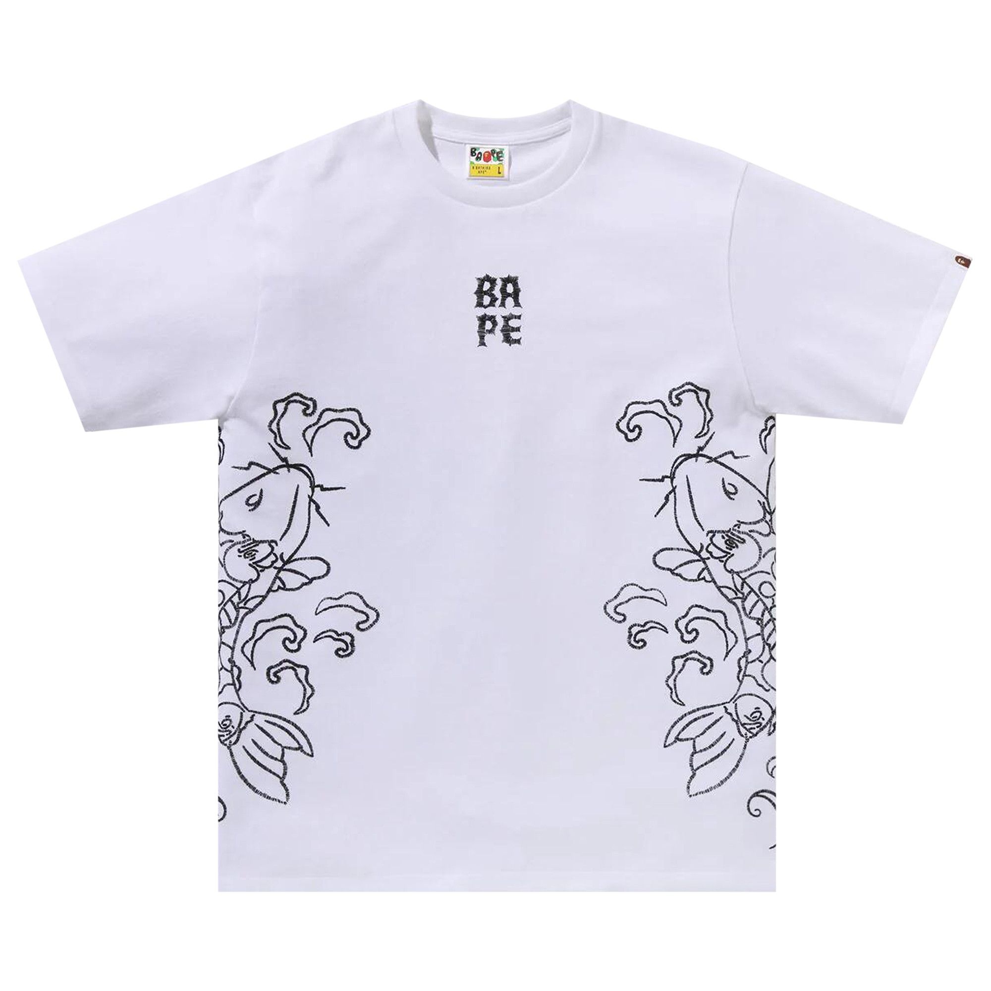 BAPE Souvenir Koi Fish Tee 'White' - 1