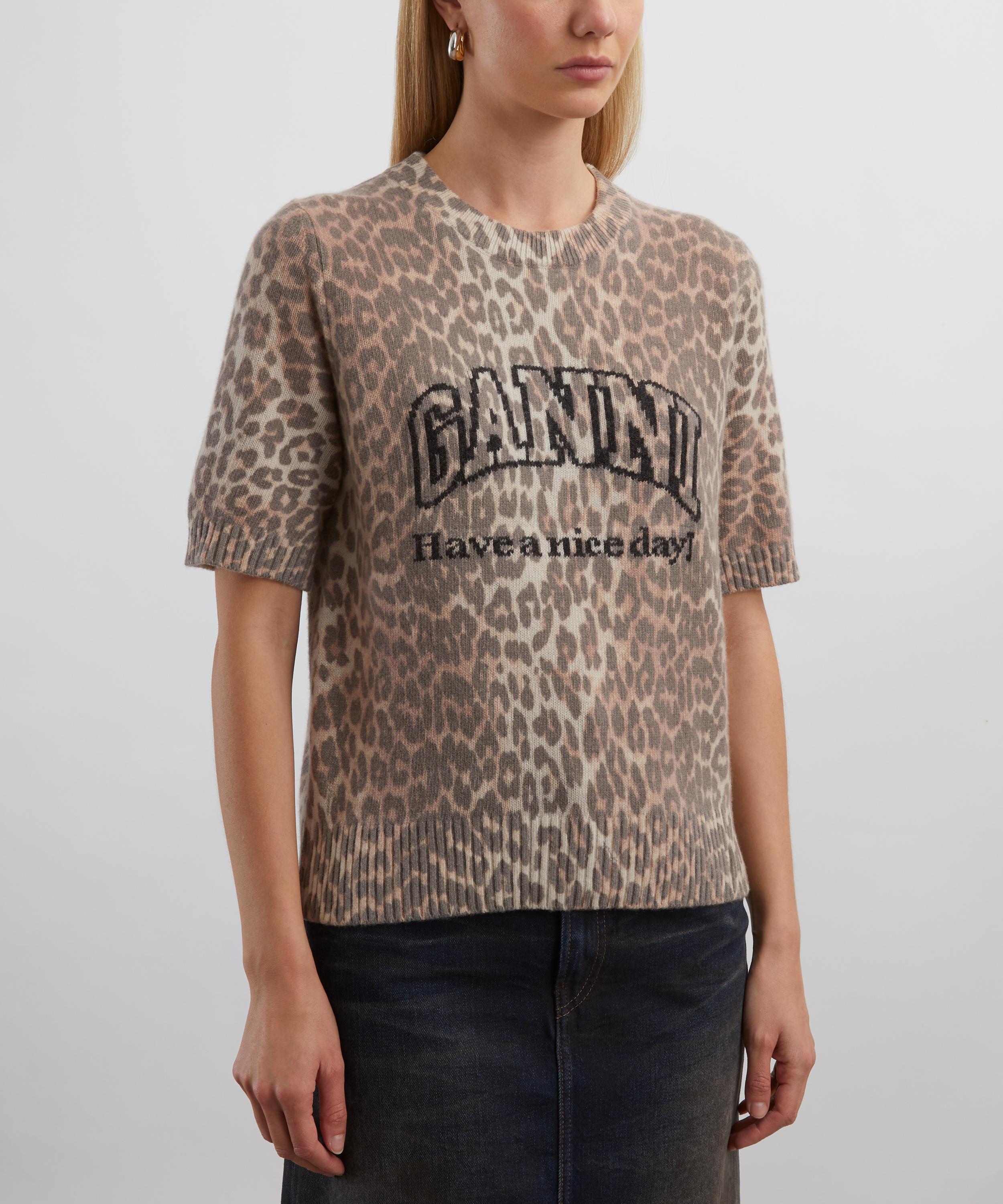 Leopard Wool Mix T-Shirt - 3