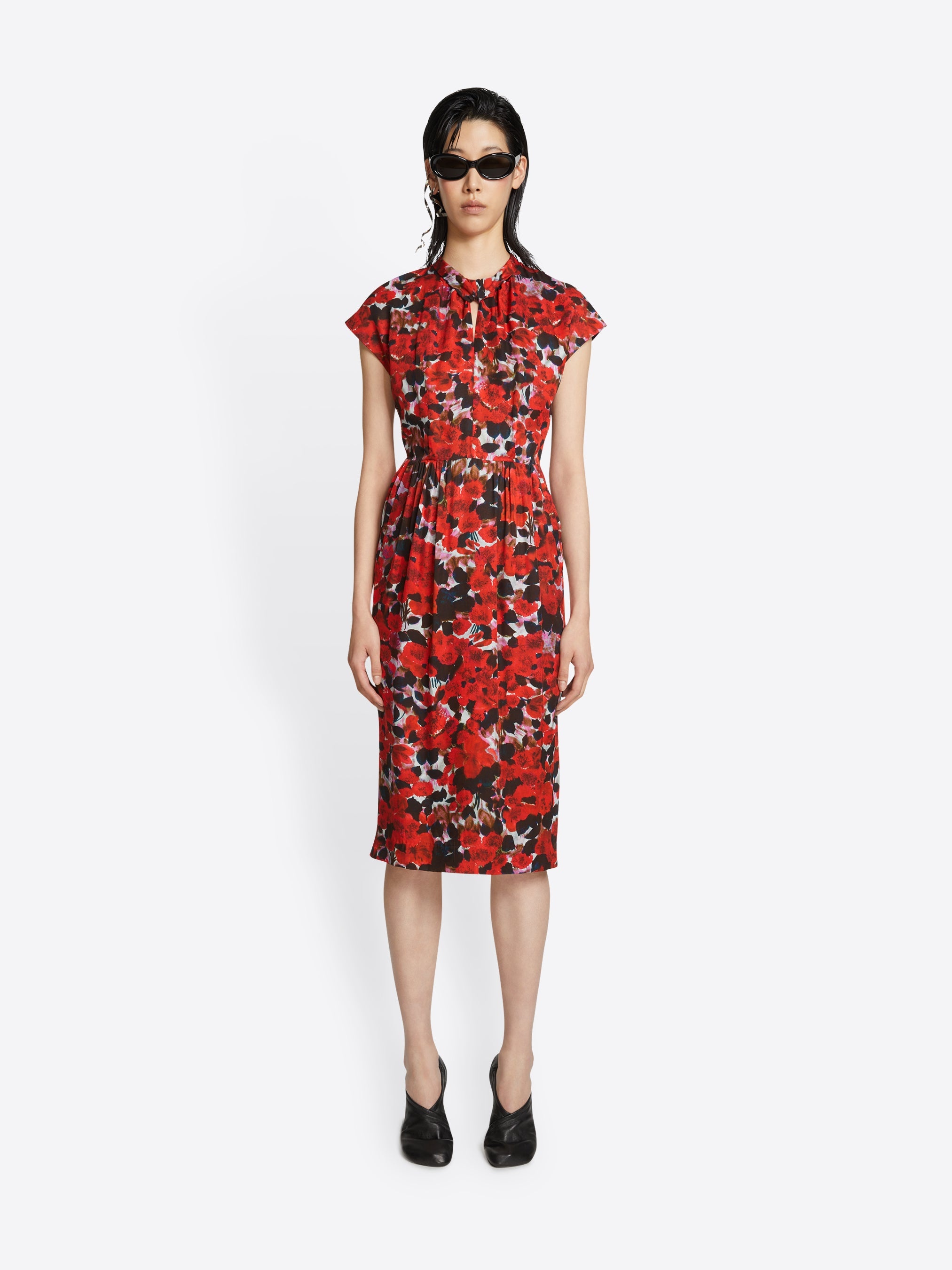 WAISTED FLORAL DRESS - 2