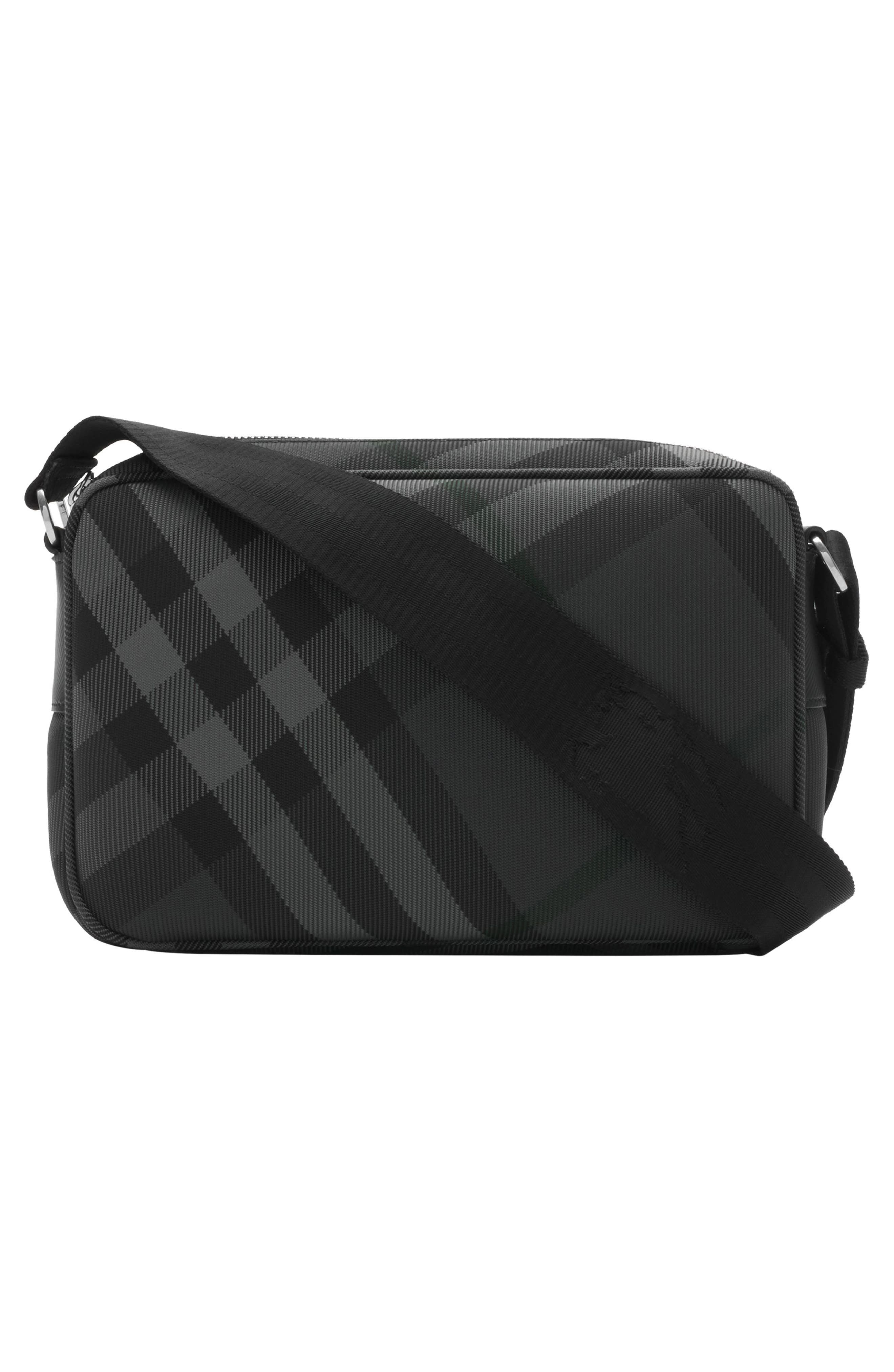burberry Grid Check Woven Crossbody Bag in Charcoal at Nordstrom - 3