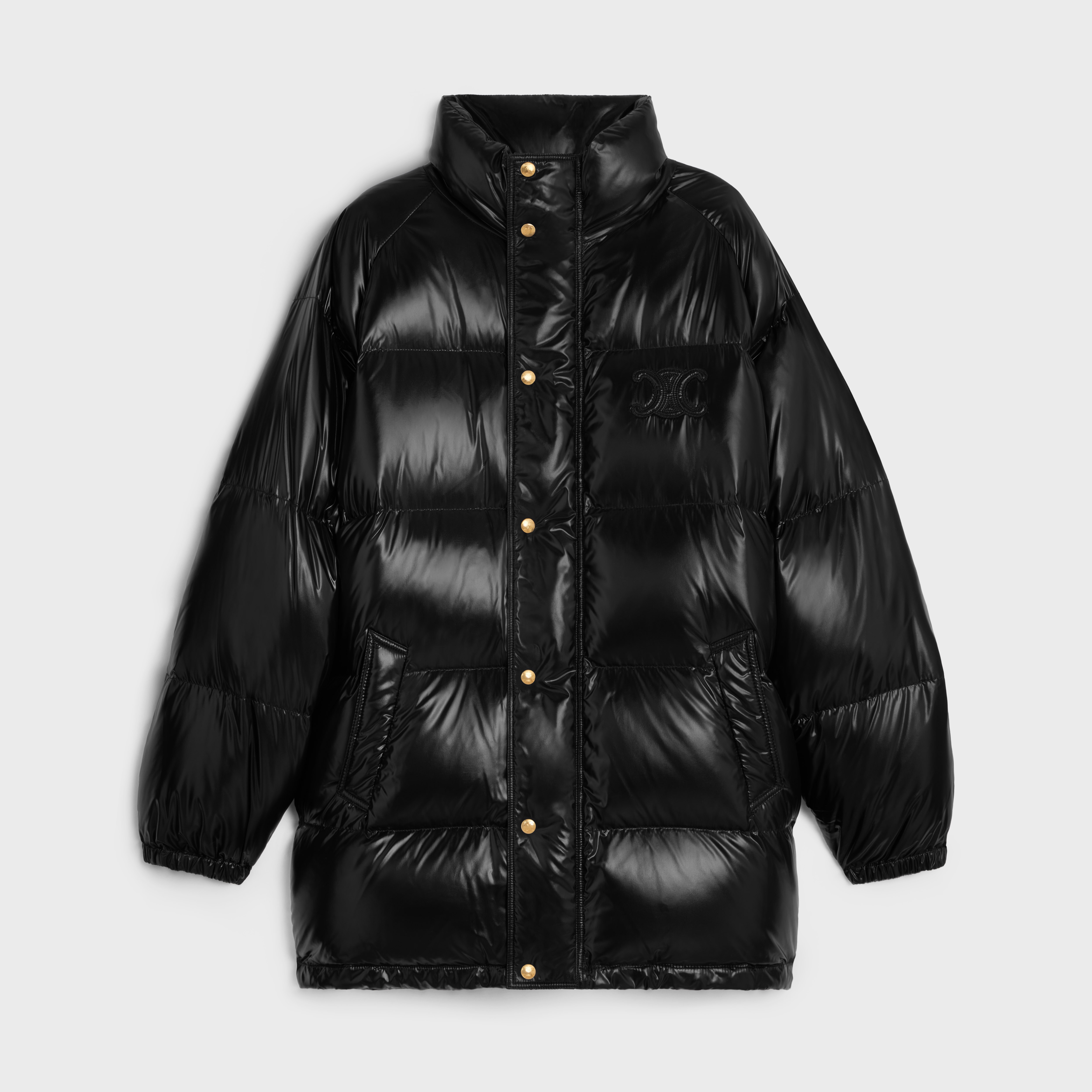 long triomphe down jacket in lightweight nylon - 1