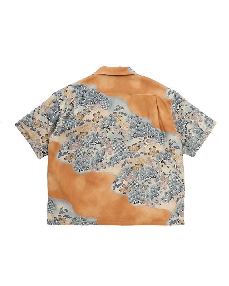 WALLIS SHIRT S/S JACQUARD (MAWATA) BROWN - 2