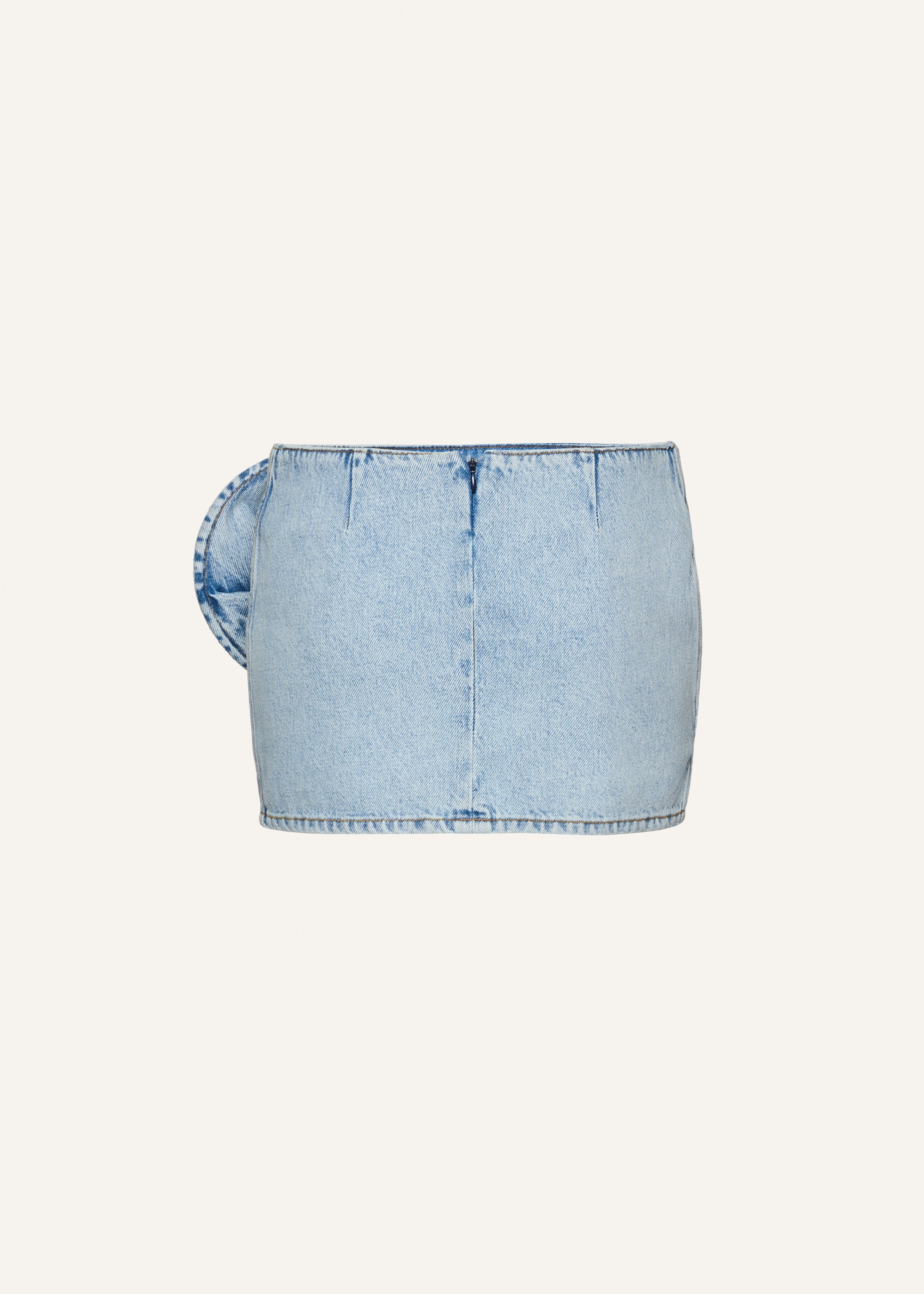 Floral appliqué denim mini skirt in light blue - 2
