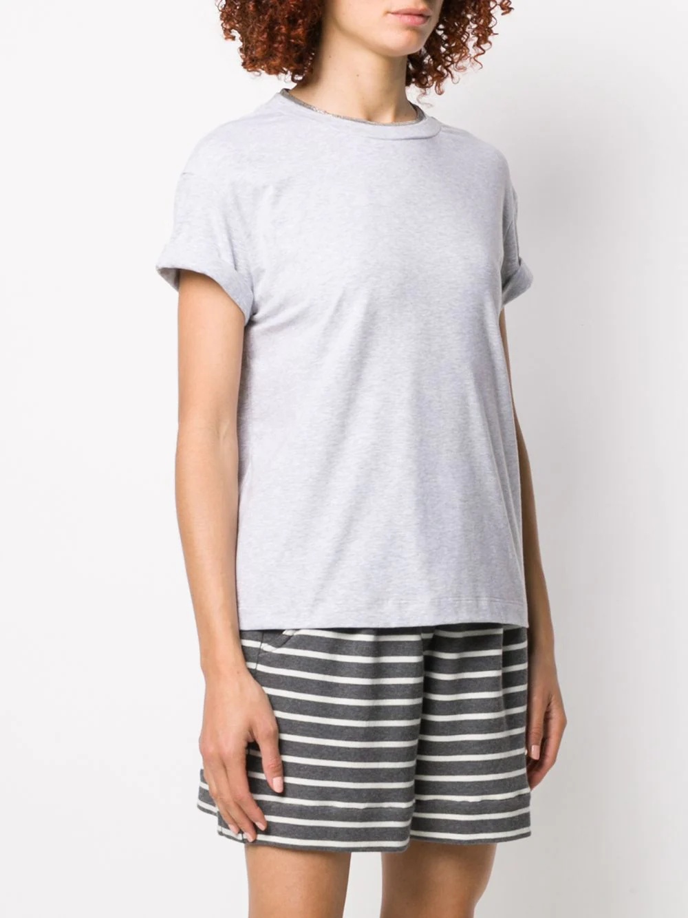 round-neck beaded T-shirt - 3