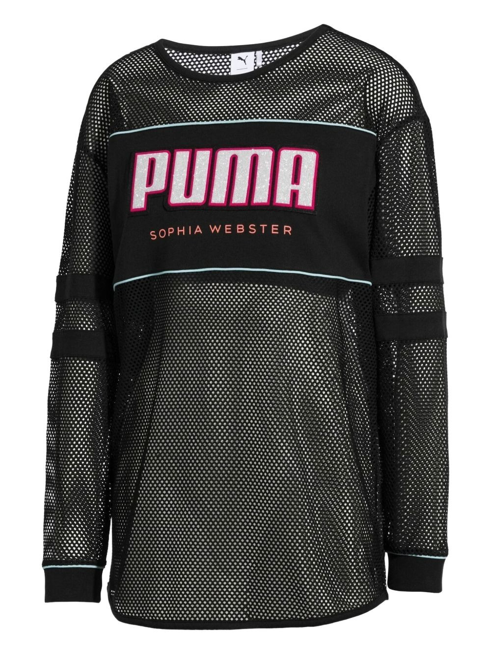 mesh-panel long-sleeve top - 1