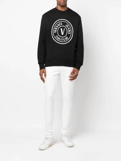 VERSACE JEANS COUTURE logo-print cotton sweatshirt outlook