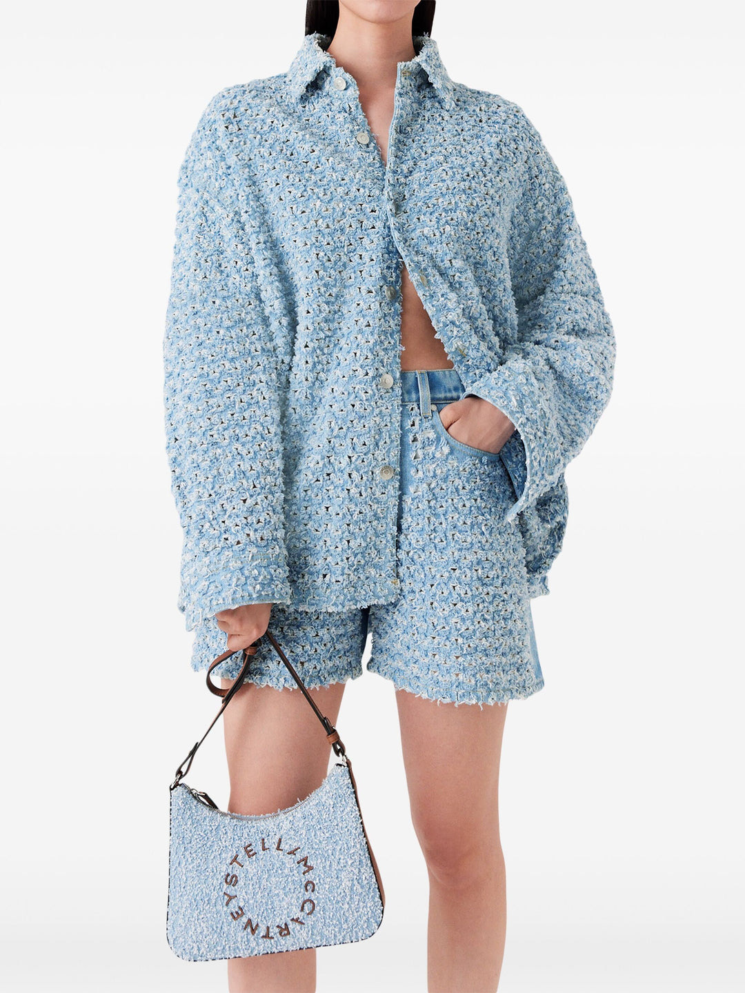 Boucle Denim Shorts - 2