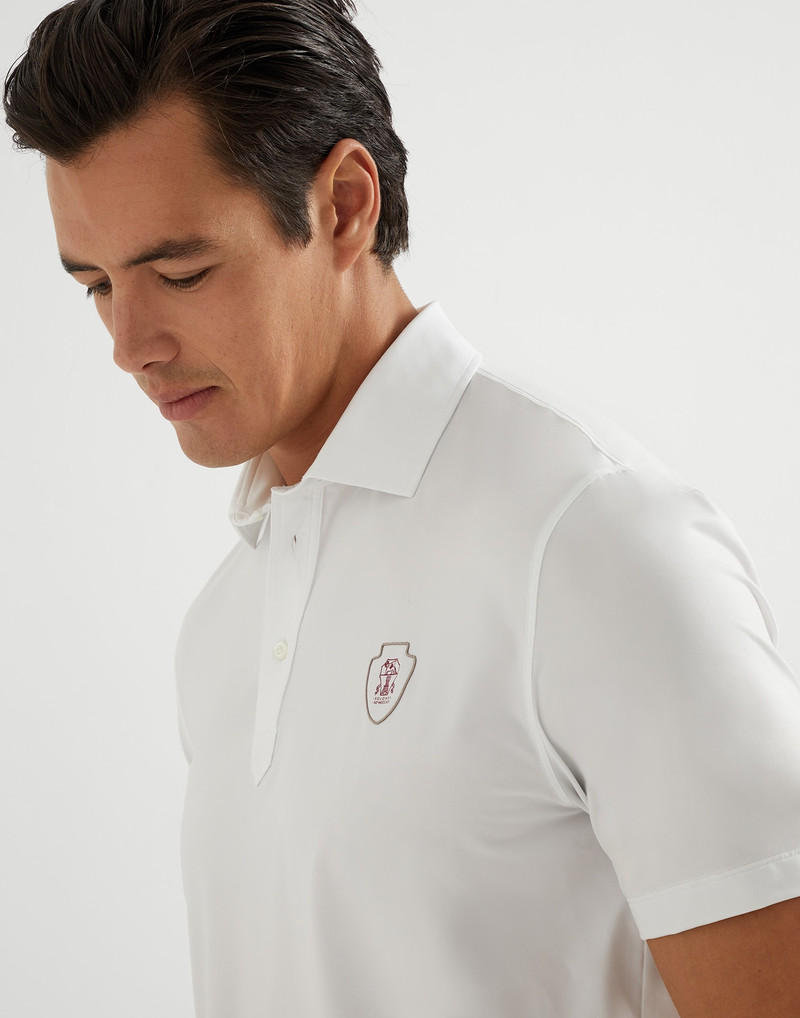 Comfort nylon polo with shirt-style collar and logo 3