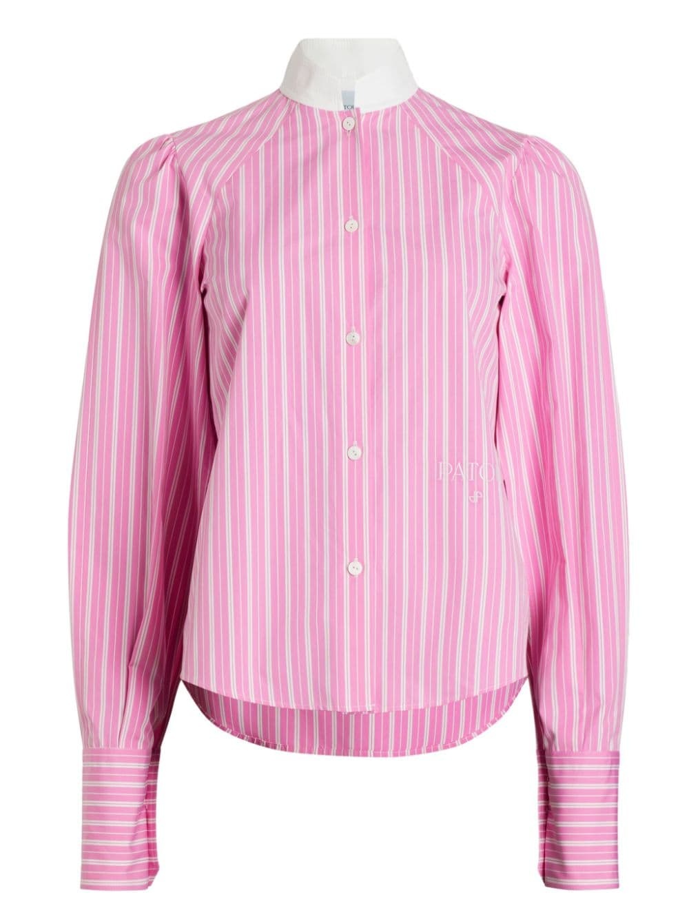 pussy-bow striped cotton shirt - 6