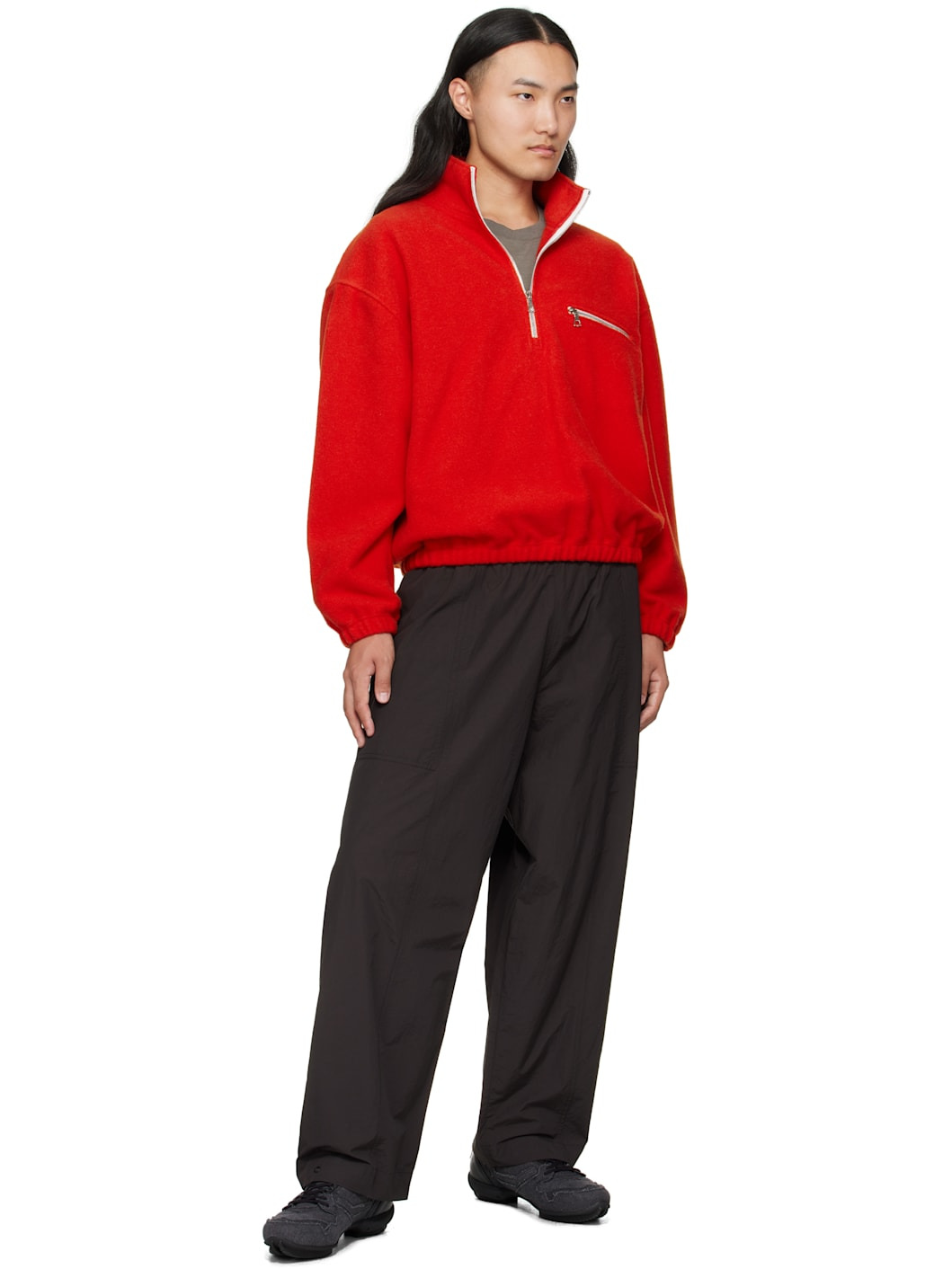 Orange Fleece Sweater - 4