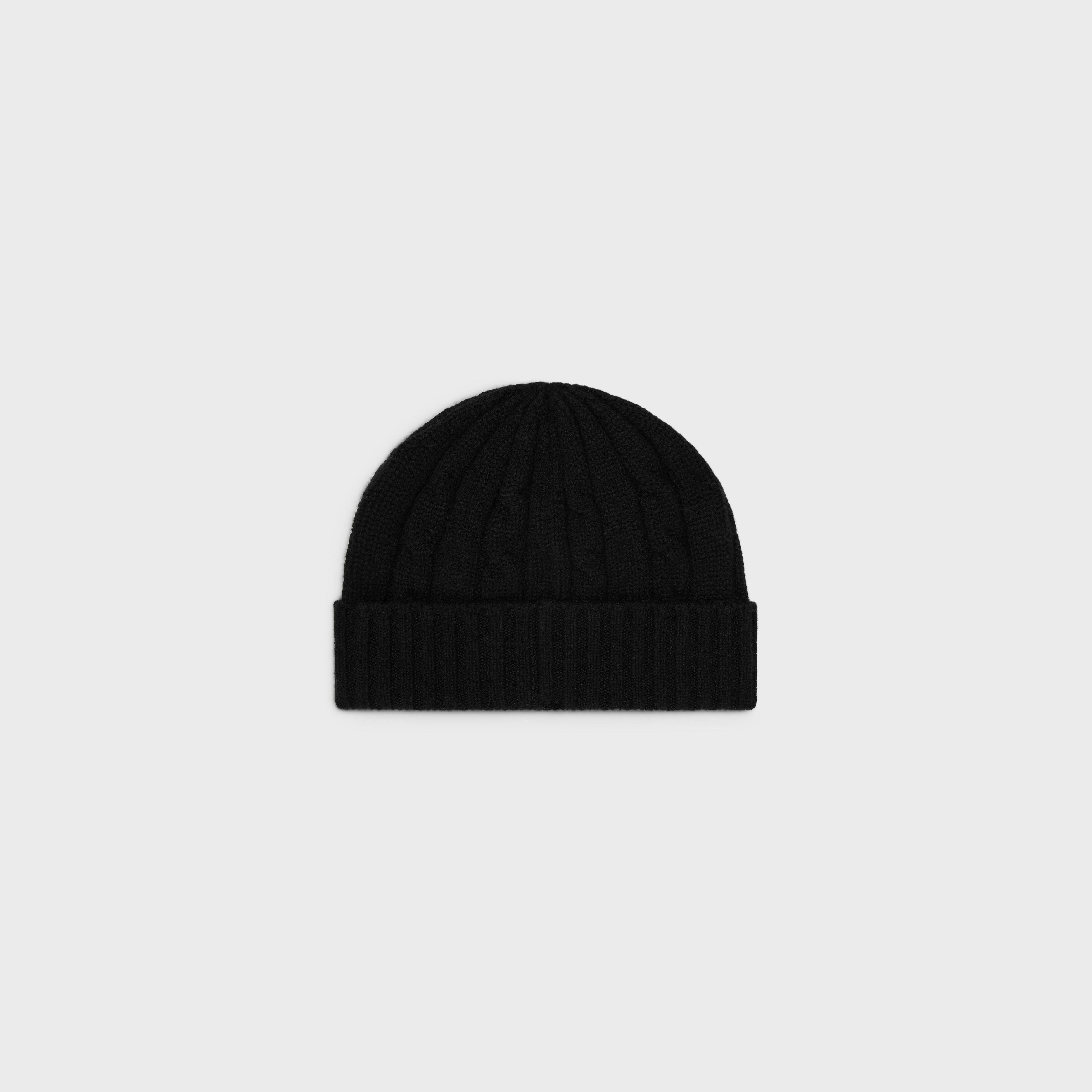 triomphe cable-knit beanie in cashmere - 2