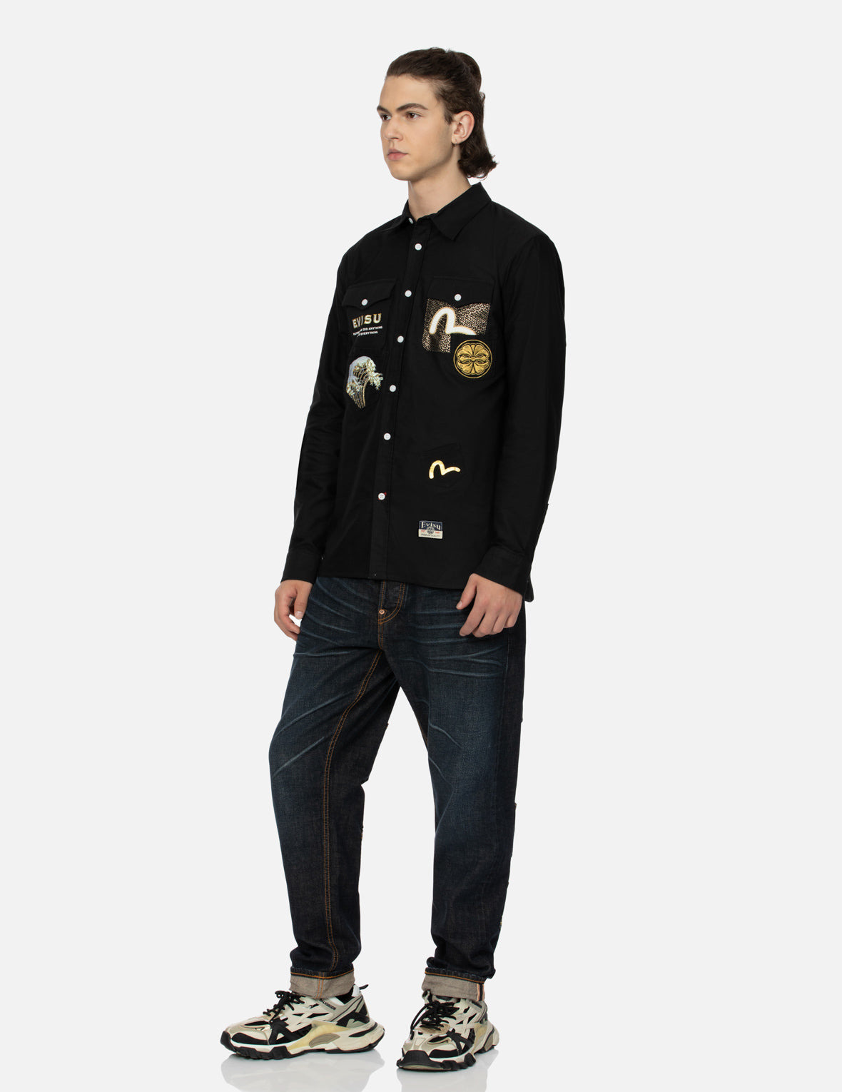MULTI-POCKET AND LOGO PATCH EMBROIDERED RELAX FIT SHIRT - 3