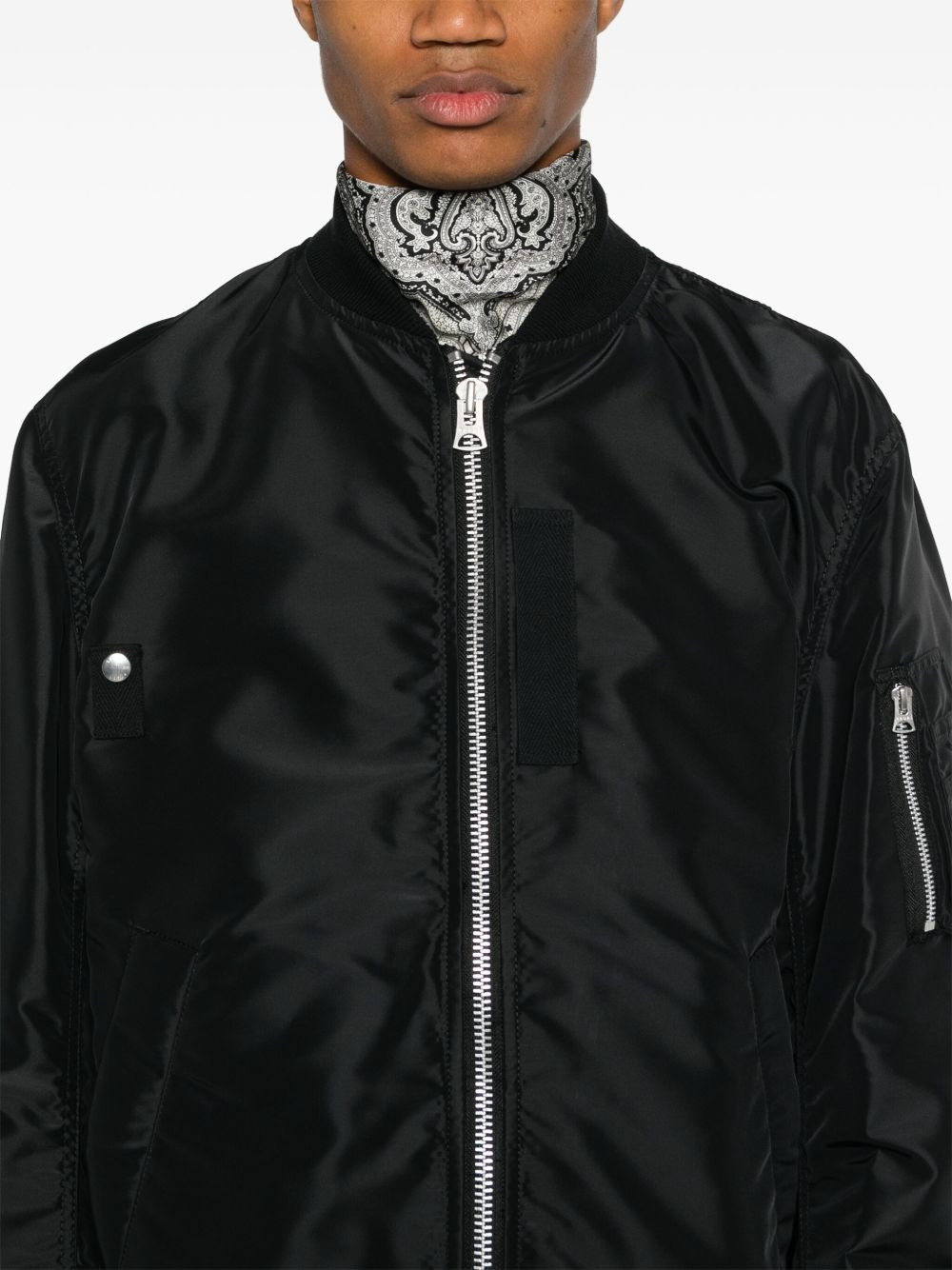 Sacai Men Nylon Bomber Jacket - 2