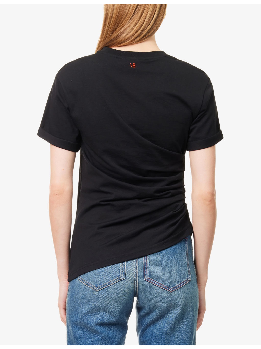 Gathered Round-Neck Cotton T-Shirt - 4