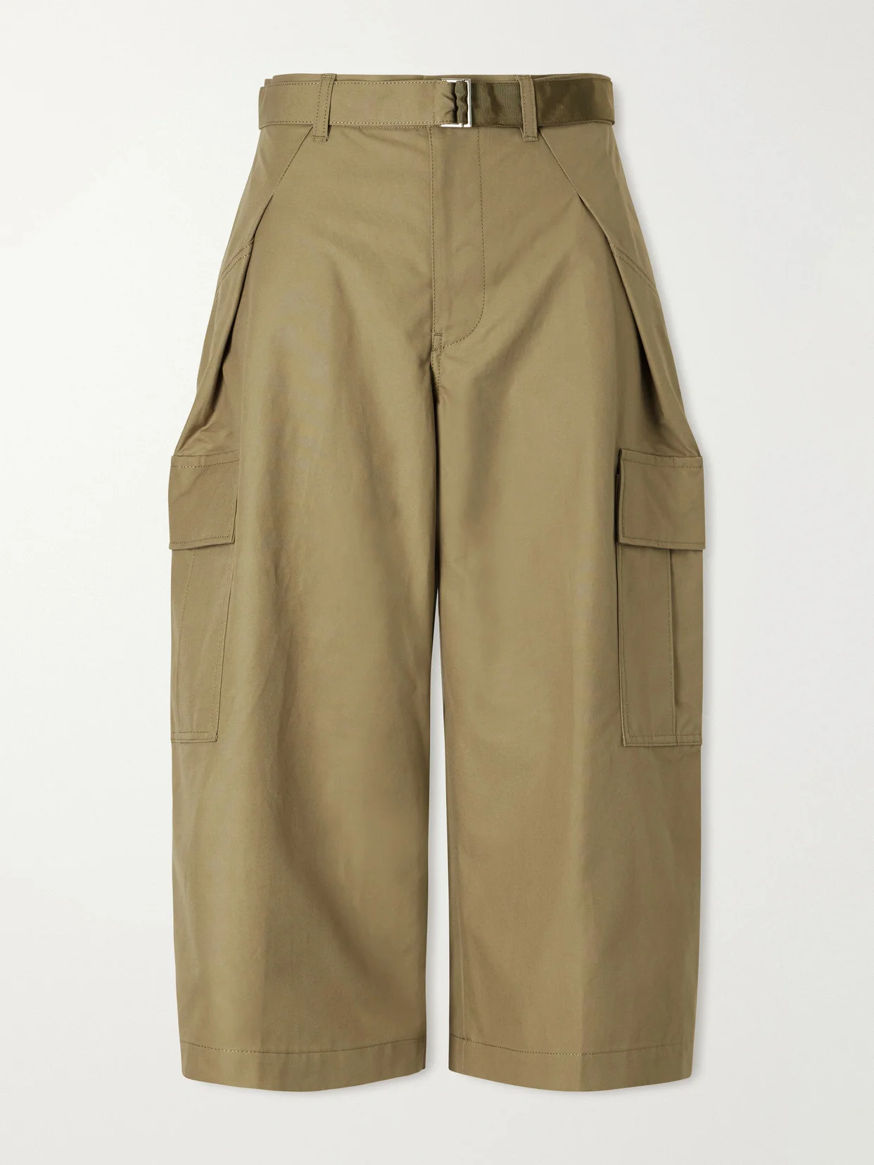 Cotton Wide-leg Cargo Pants - 1
