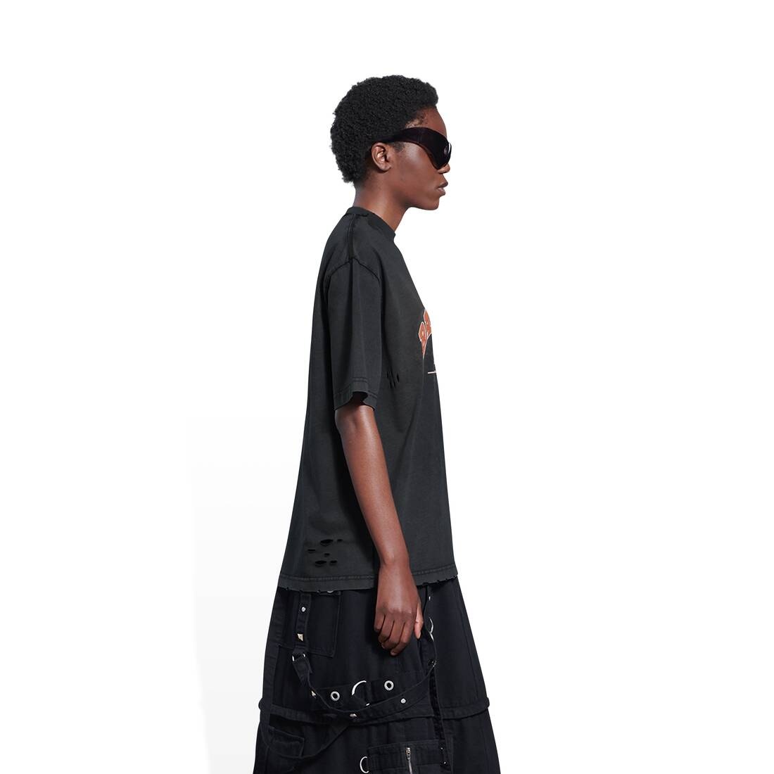 Women's Maison Balenciaga T-shirt Medium Fit in Black - 3